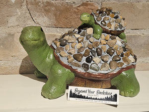 Turtle + Baby Figurine - Stones - Large