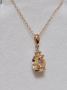 Cushion Cut Morganite Pendant with Diamonds - PPA5530