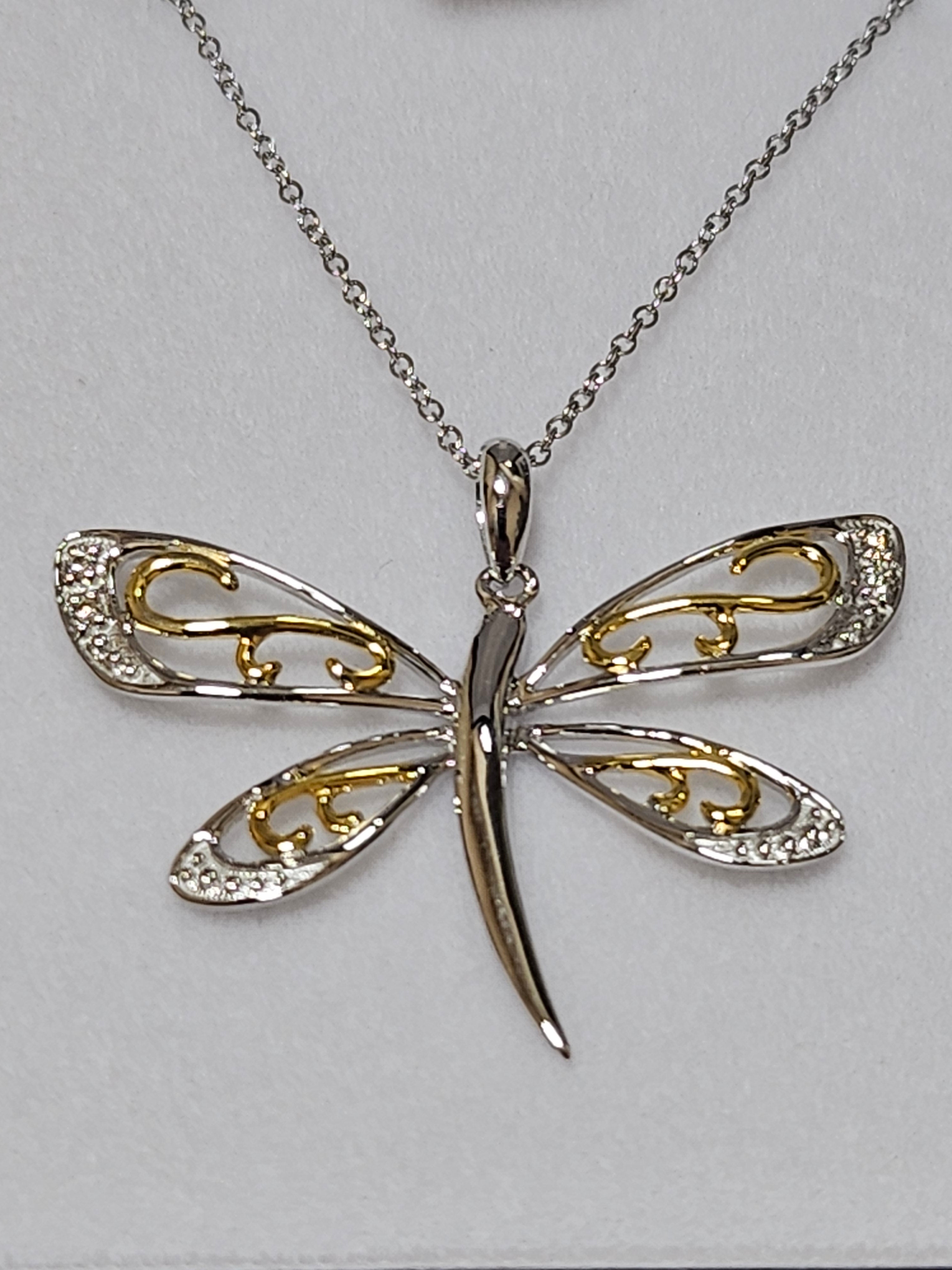 Dragonfly Pendant with Diamonds- PWD8645