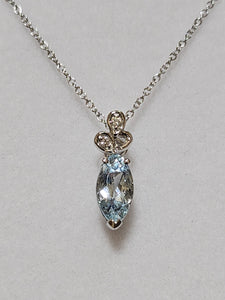 Aquamarine Pendant with Diamonds - PWD0651