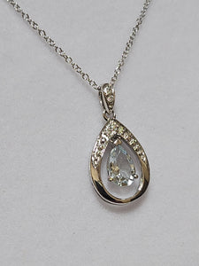 Aquamarine Pendant with Diamonds - PWD8612