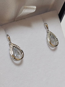 Aquamarine Earrings with Diamonds - EWD8612