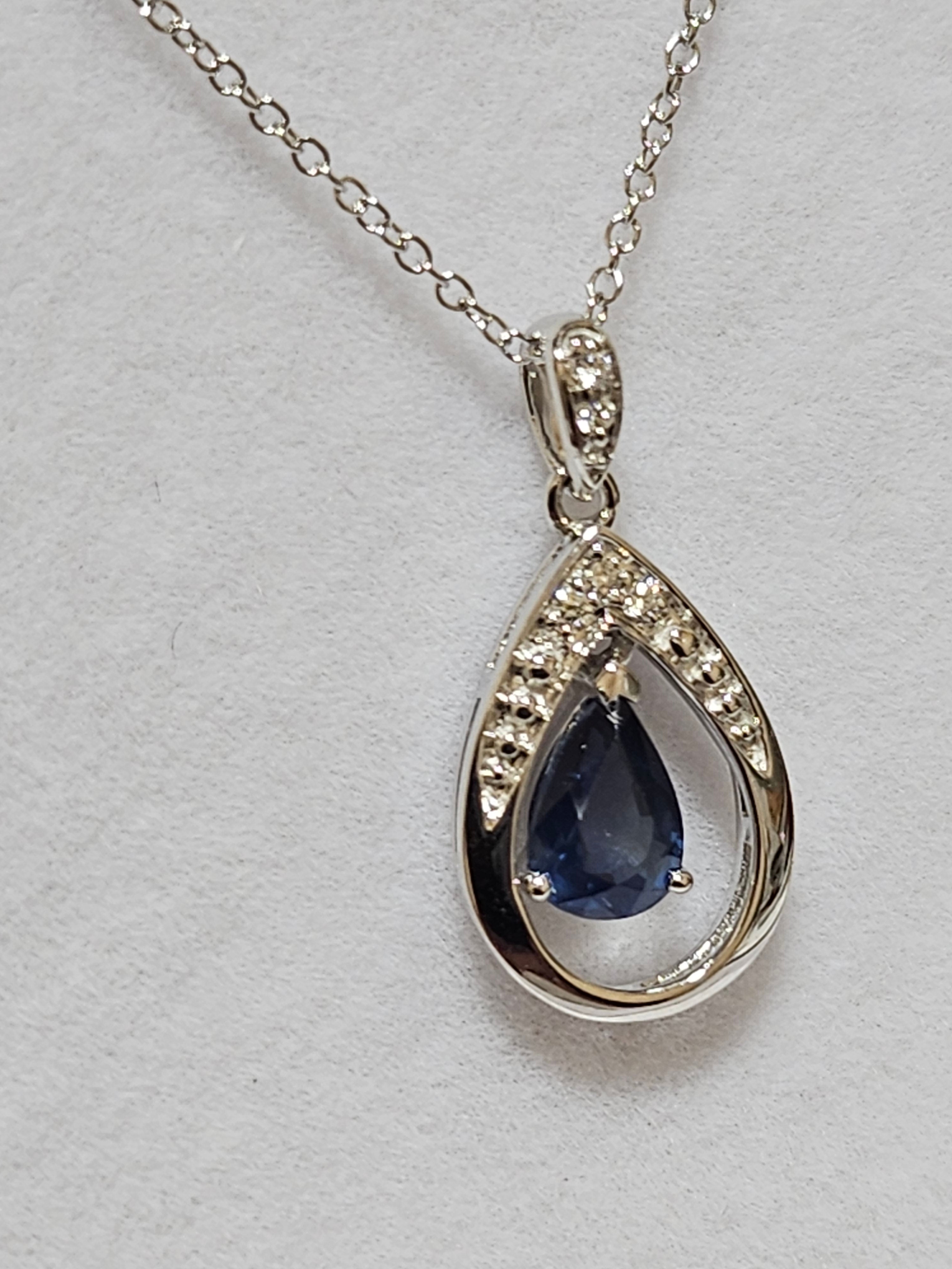 Sapphire Pendant with Diamonds - PWD8612