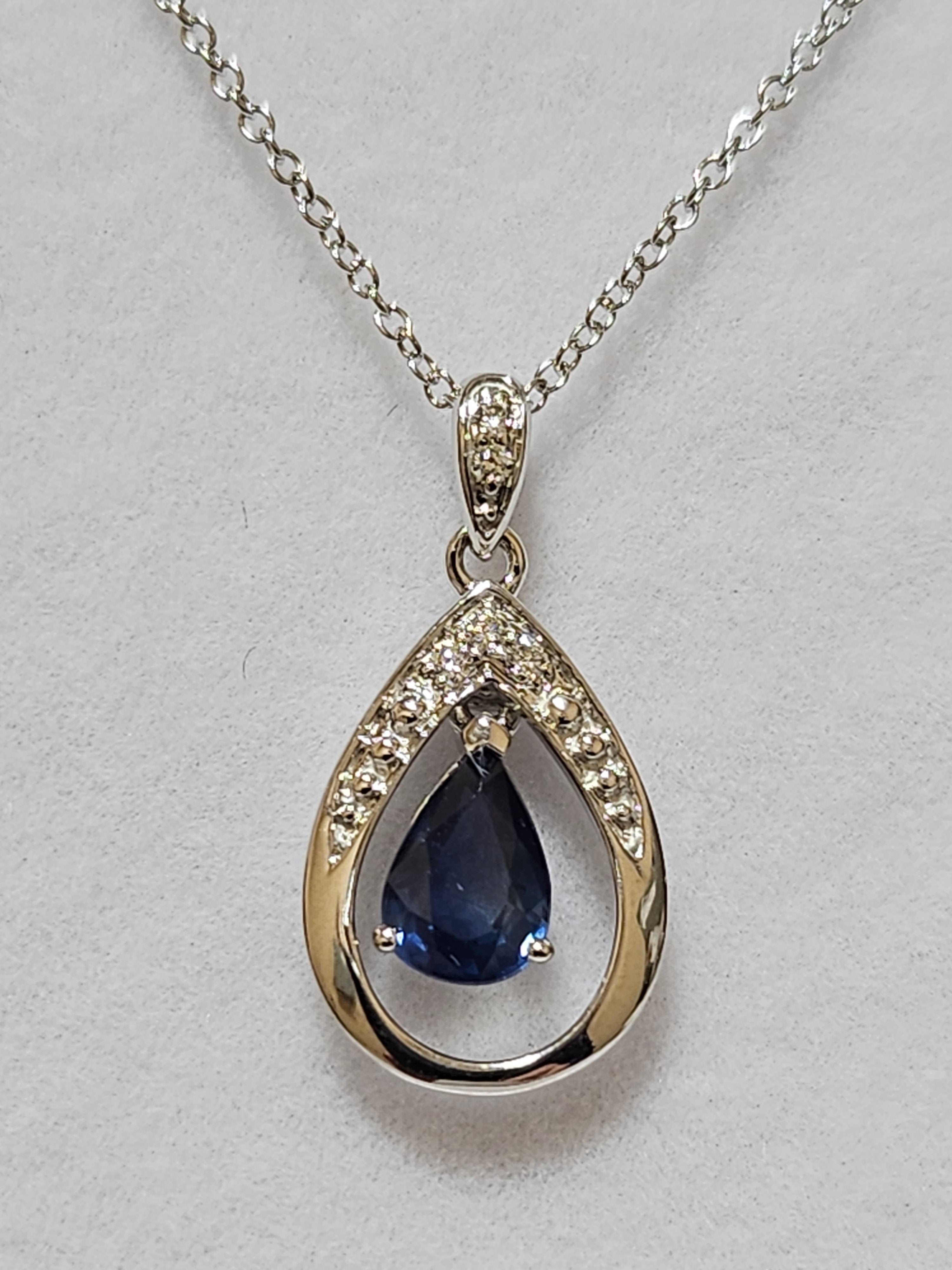 Sapphire Pendant with Diamonds - PWD8612