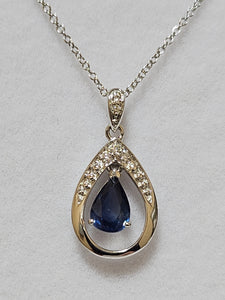 Sapphire Pendant with Diamonds - PWD8612