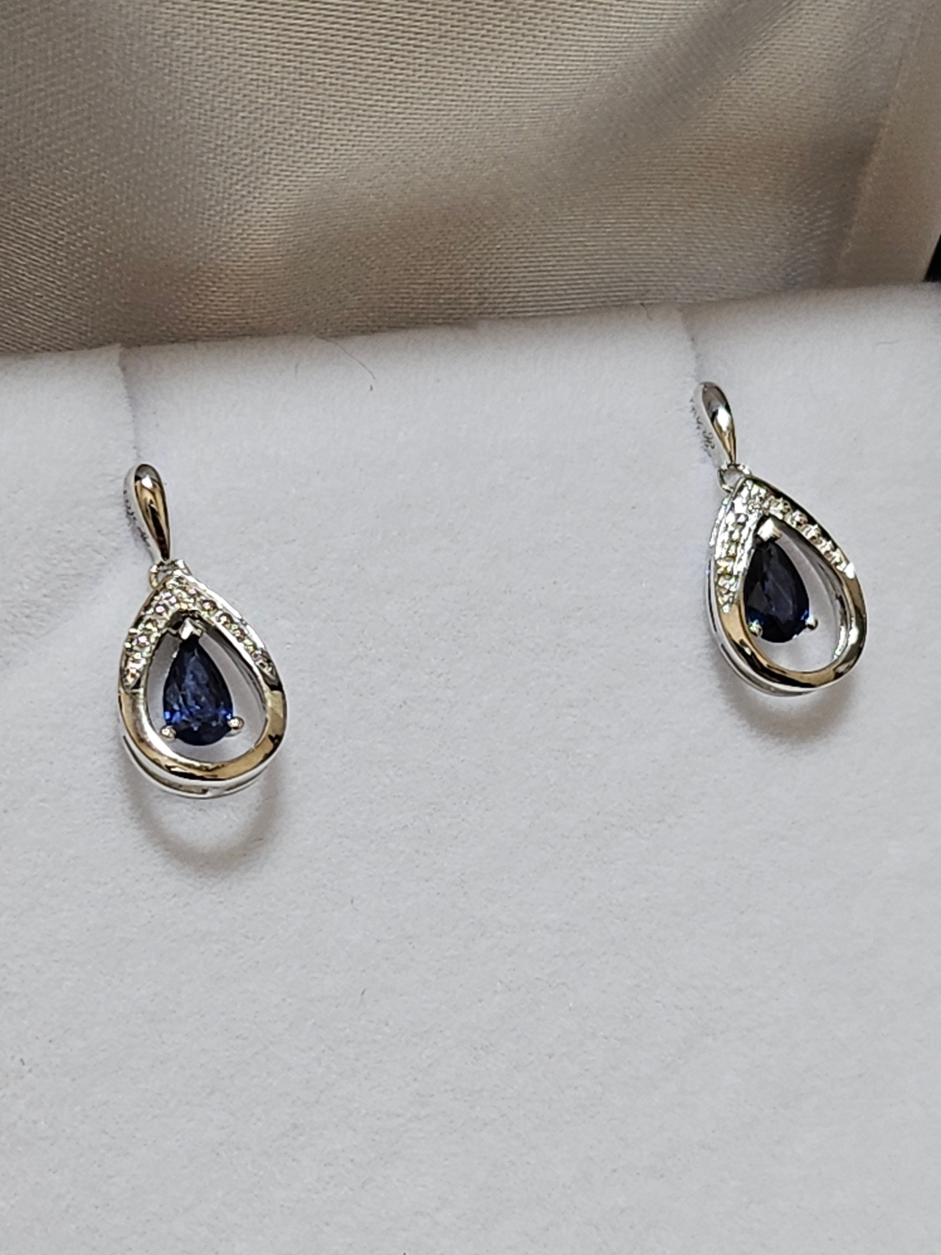 Sapphire Earrings with Diamonds - EWD8612