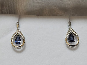 Sapphire Earrings with Diamonds - EWD8612