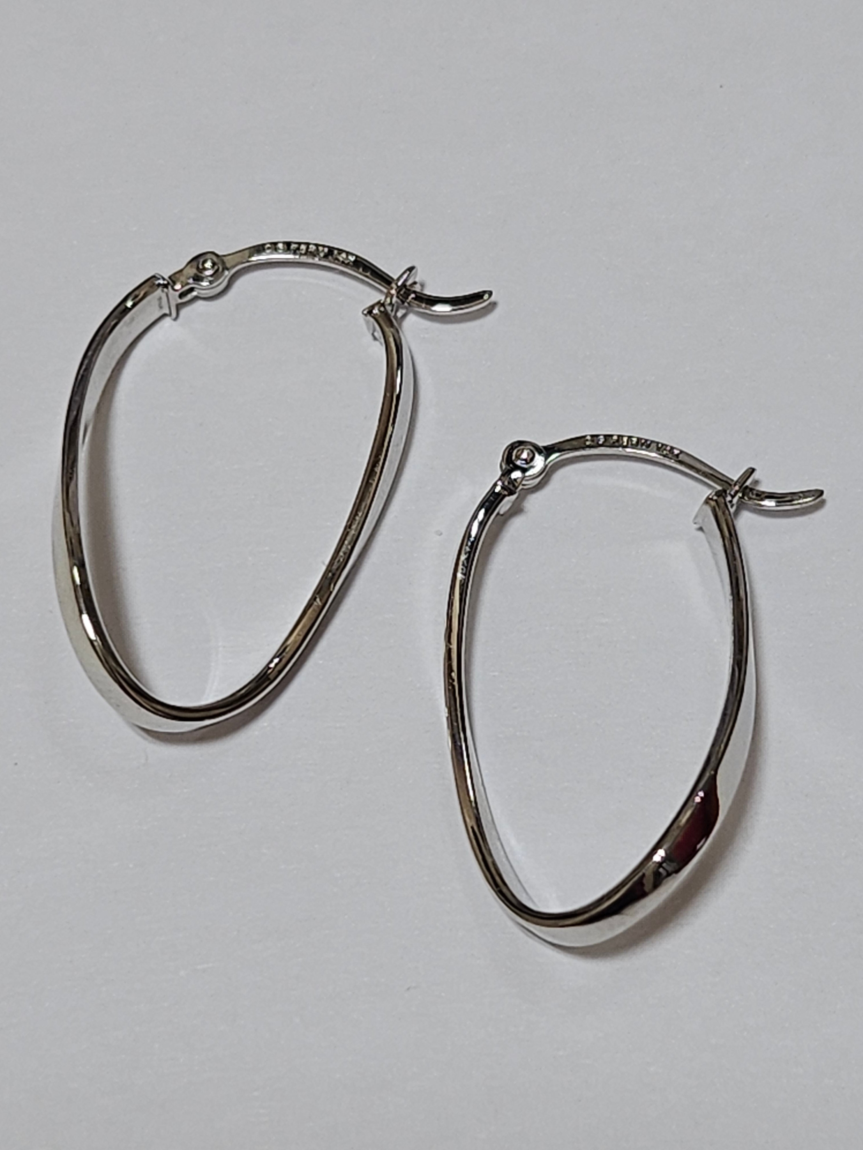 Gold Hoop Earrings - 14Kt - TF1394W