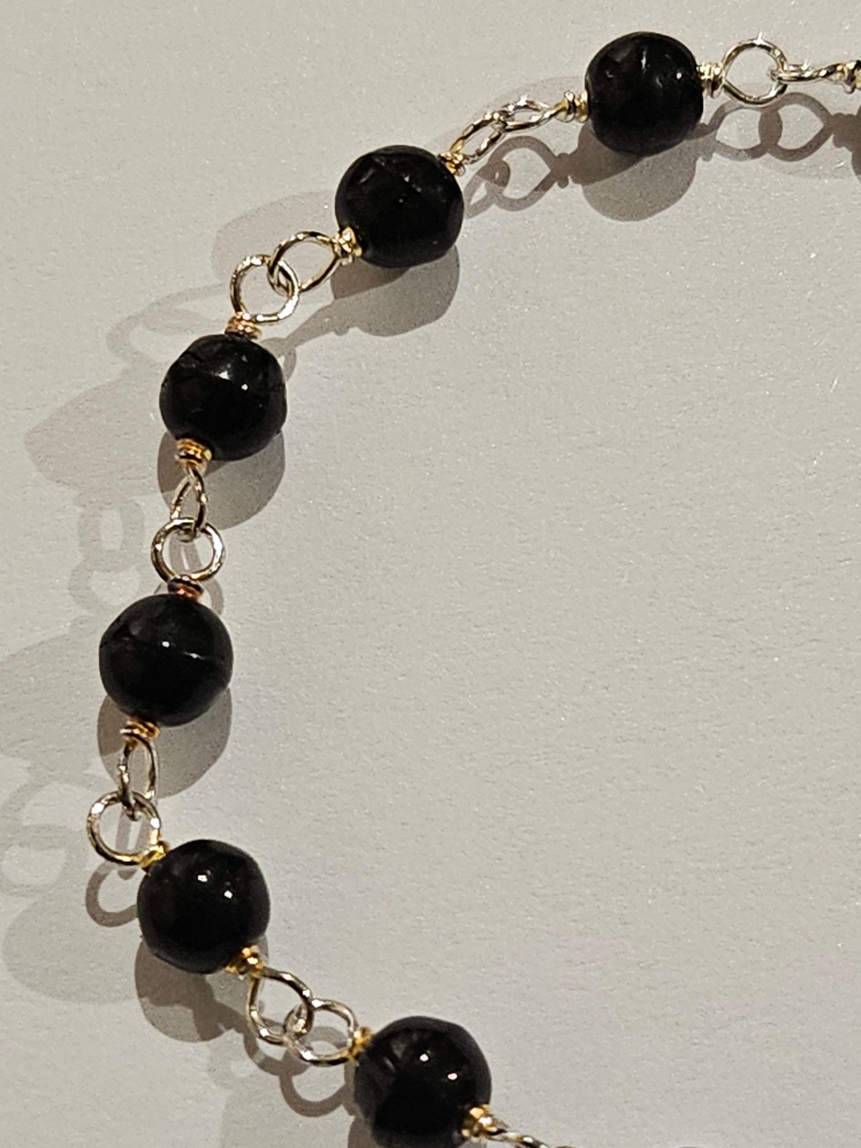 S/SBracelet with Onyx Stones - 408