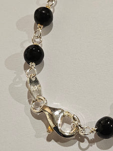 S/SBracelet with Onyx Stones - 408