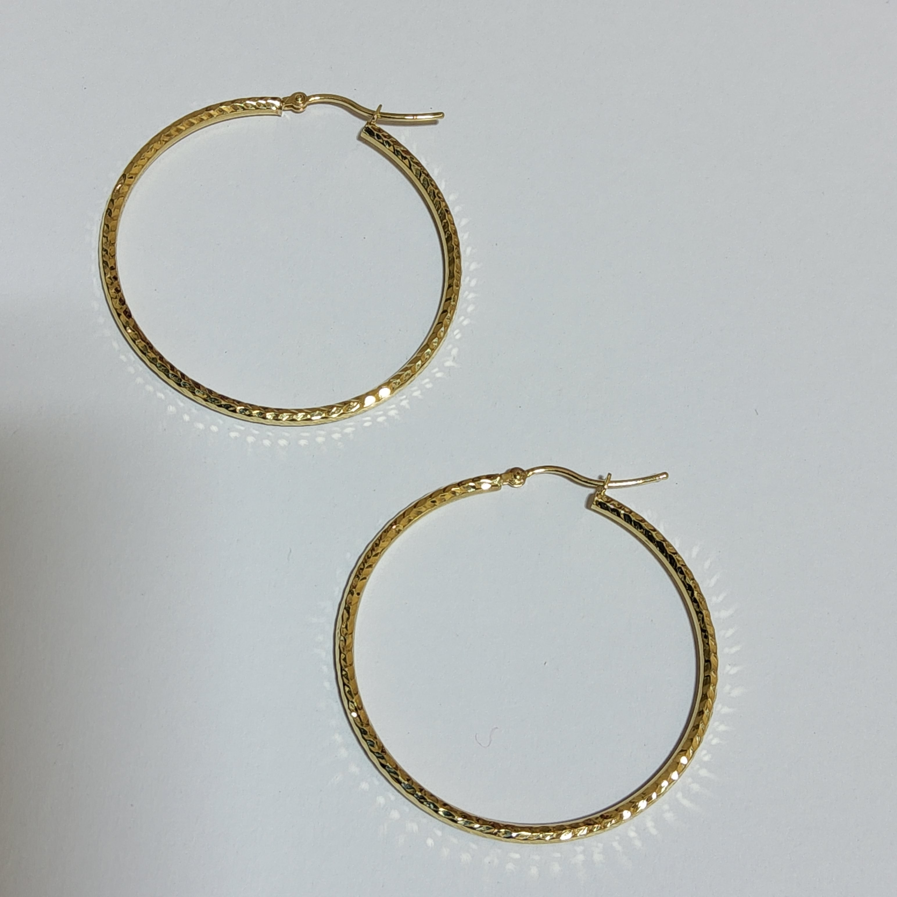 Gold Hoop Earrings - 14Kt - 40mm - TC236