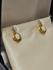 Oval Cut Opal Earrings - E1517/9