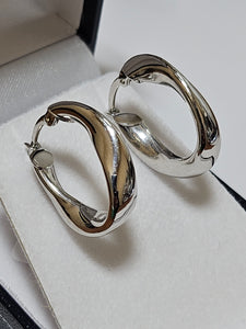 Gold Hoop Earrings - White - 20x20mm - 328