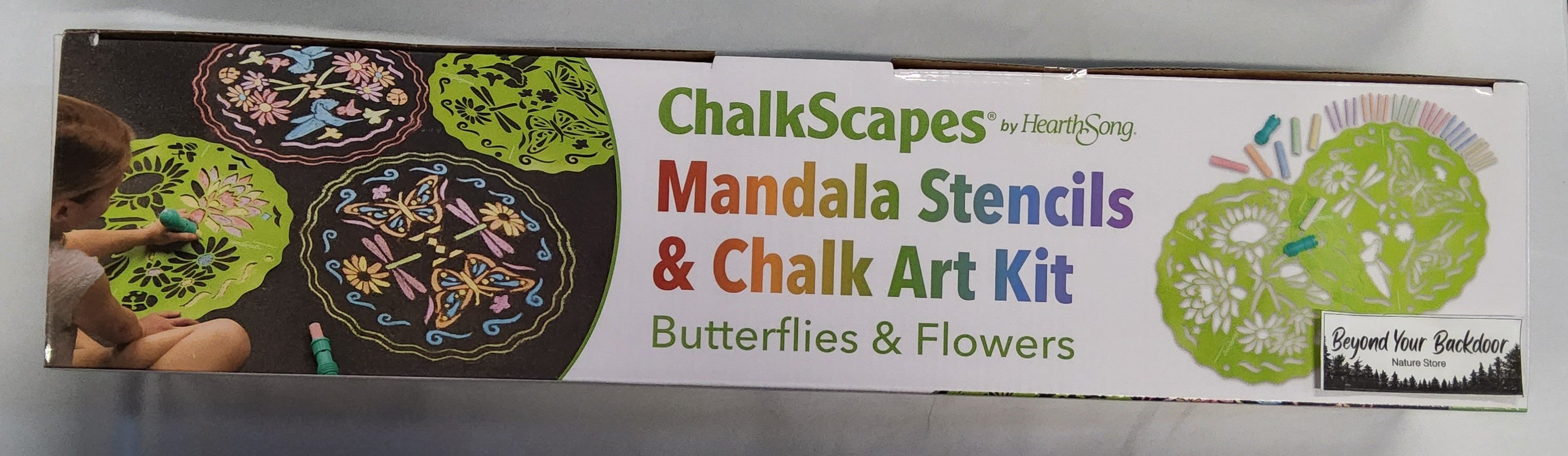 ChalkScapes Mandala Stencils and Chalk Art Kit - Butterflies and Flowers - By HearthSong - 730809BFY