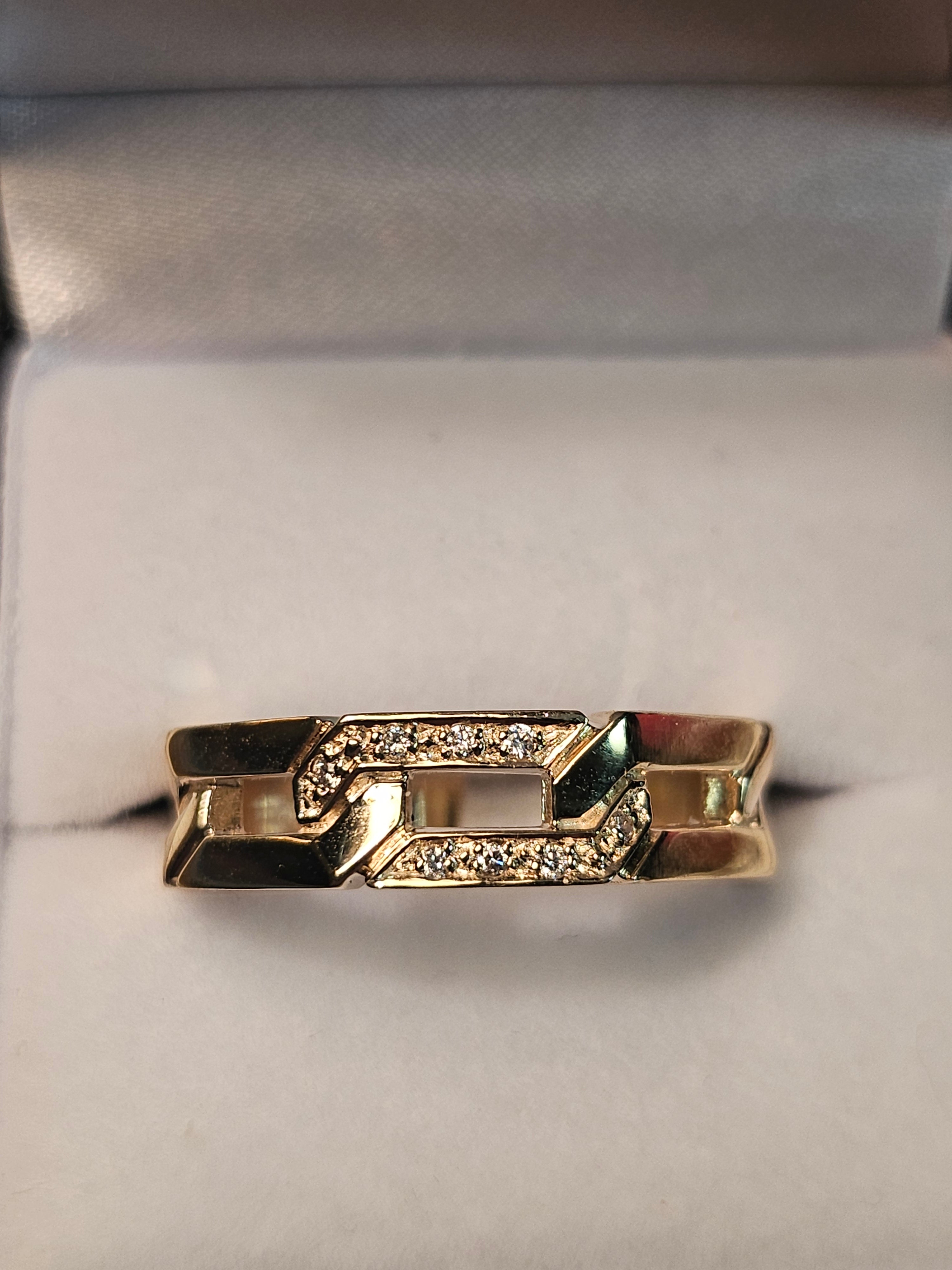 Gold Wedding Band - Men's - Diamond Accents - 1660M - $3414