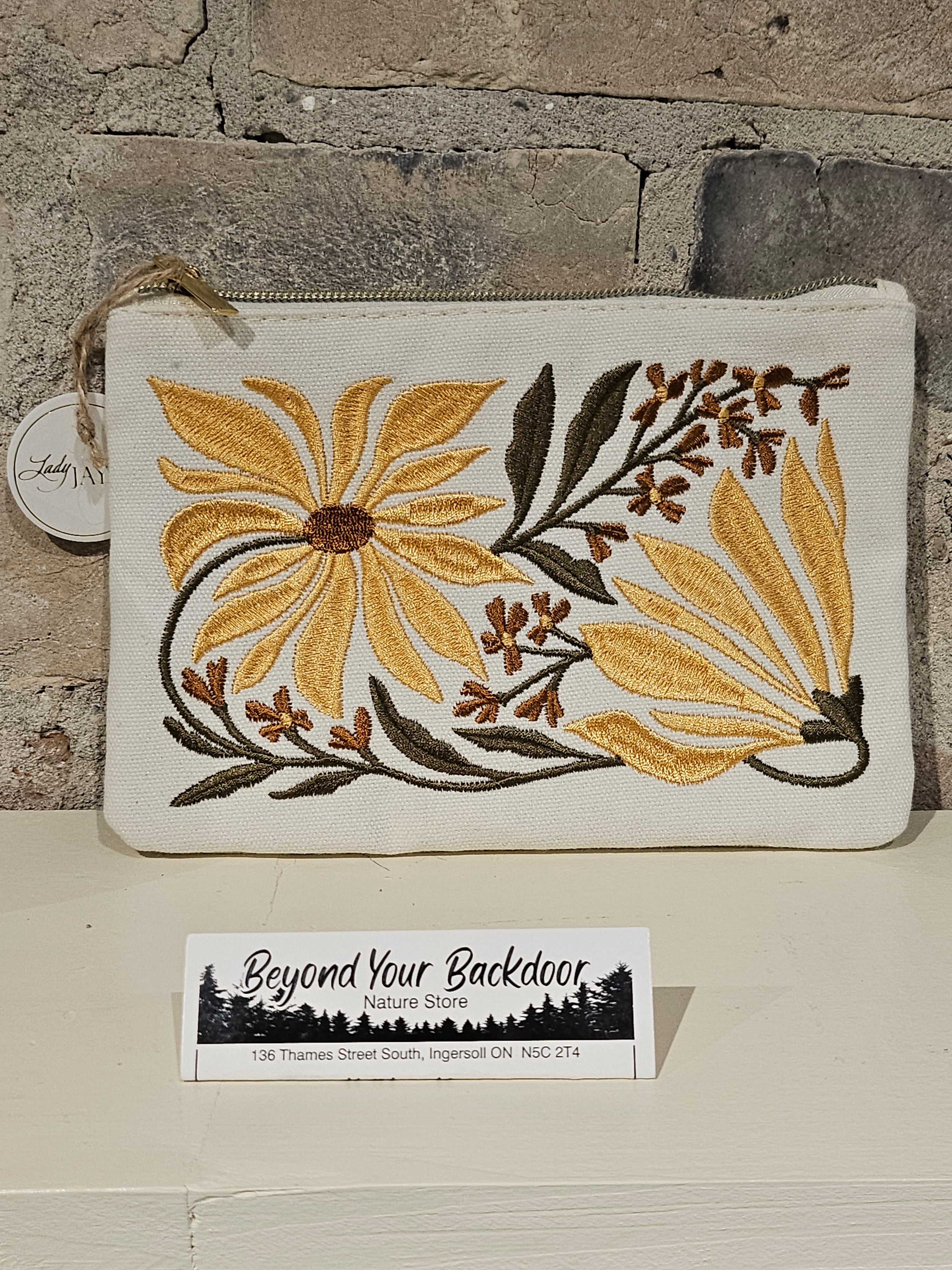 Lady Jayne Embroidered Pouch - Sunflower Design - LJ80919