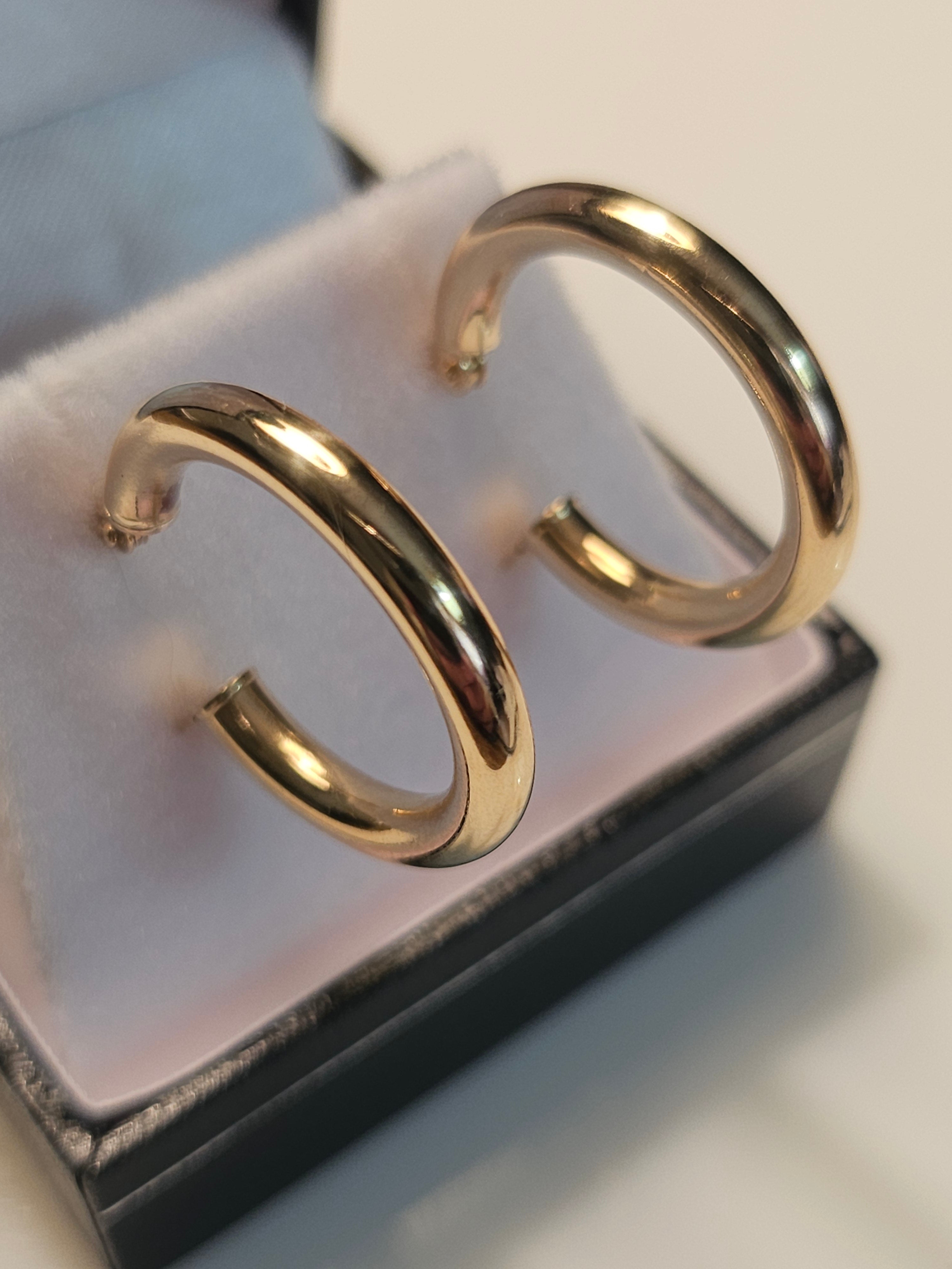 Hoop Earrings - 20mm - Yellow Gold 10Kt - Plain / Polished - $360