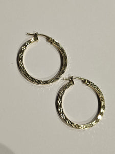 Hoop Earrings - 22mm - Yellow Gold 10Kt - $370