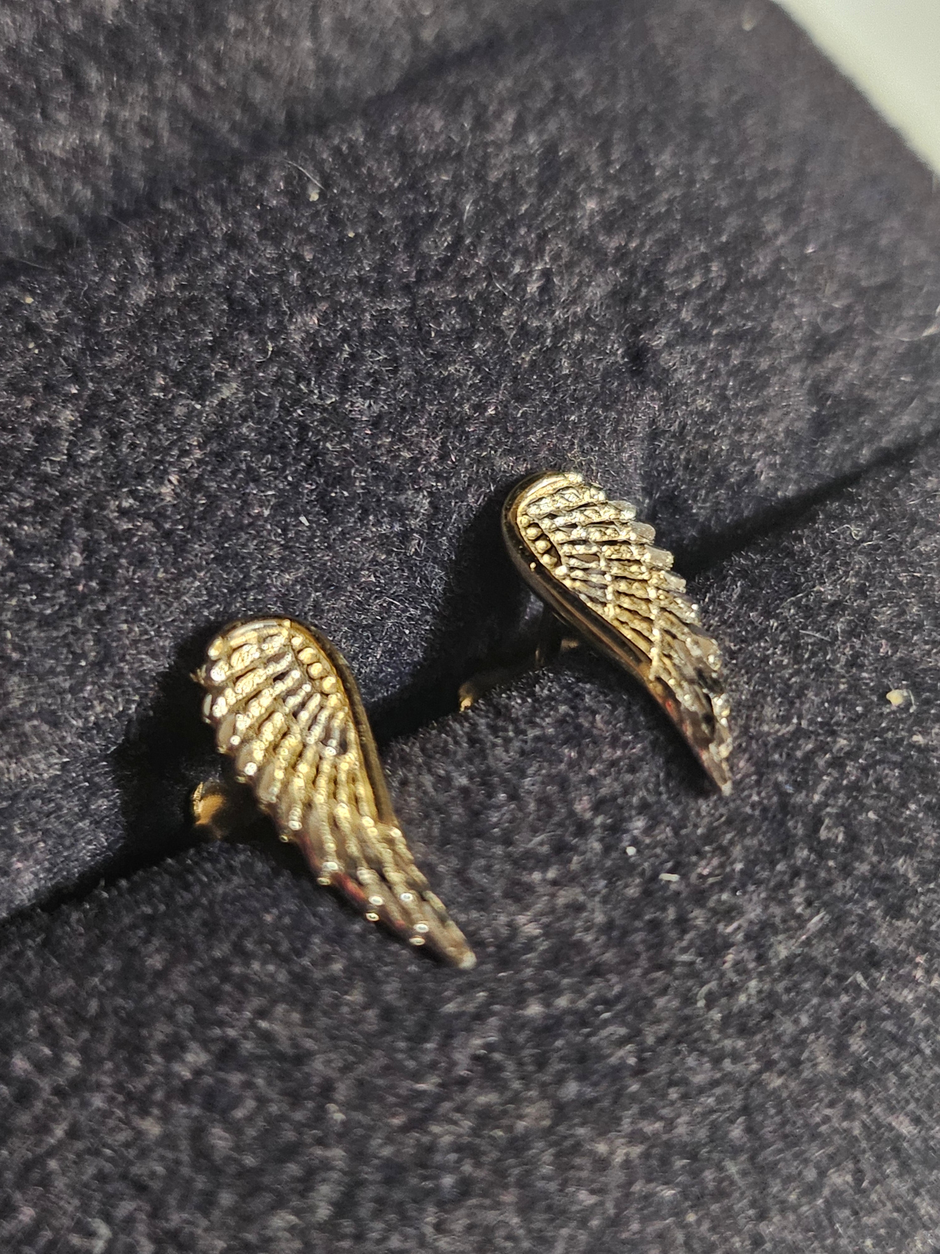 Stud Earrings - Yellow Gold 10Kt - Wings - $218