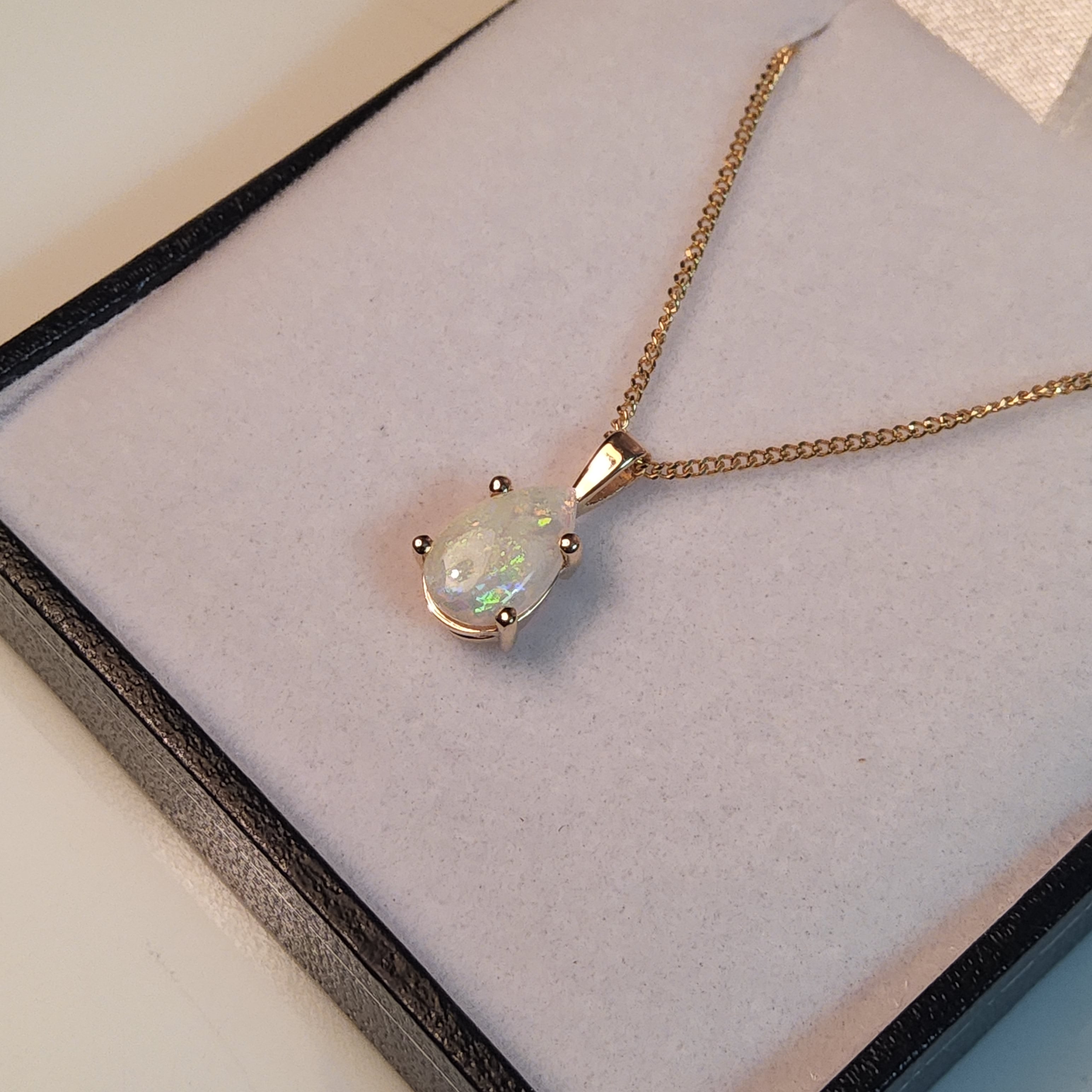 Pear Shape Cut Opal Pendant