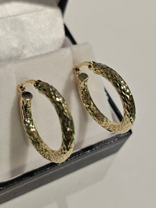 Hoop Earrings - 21mm - Yellow Gold 10Kt - $322
