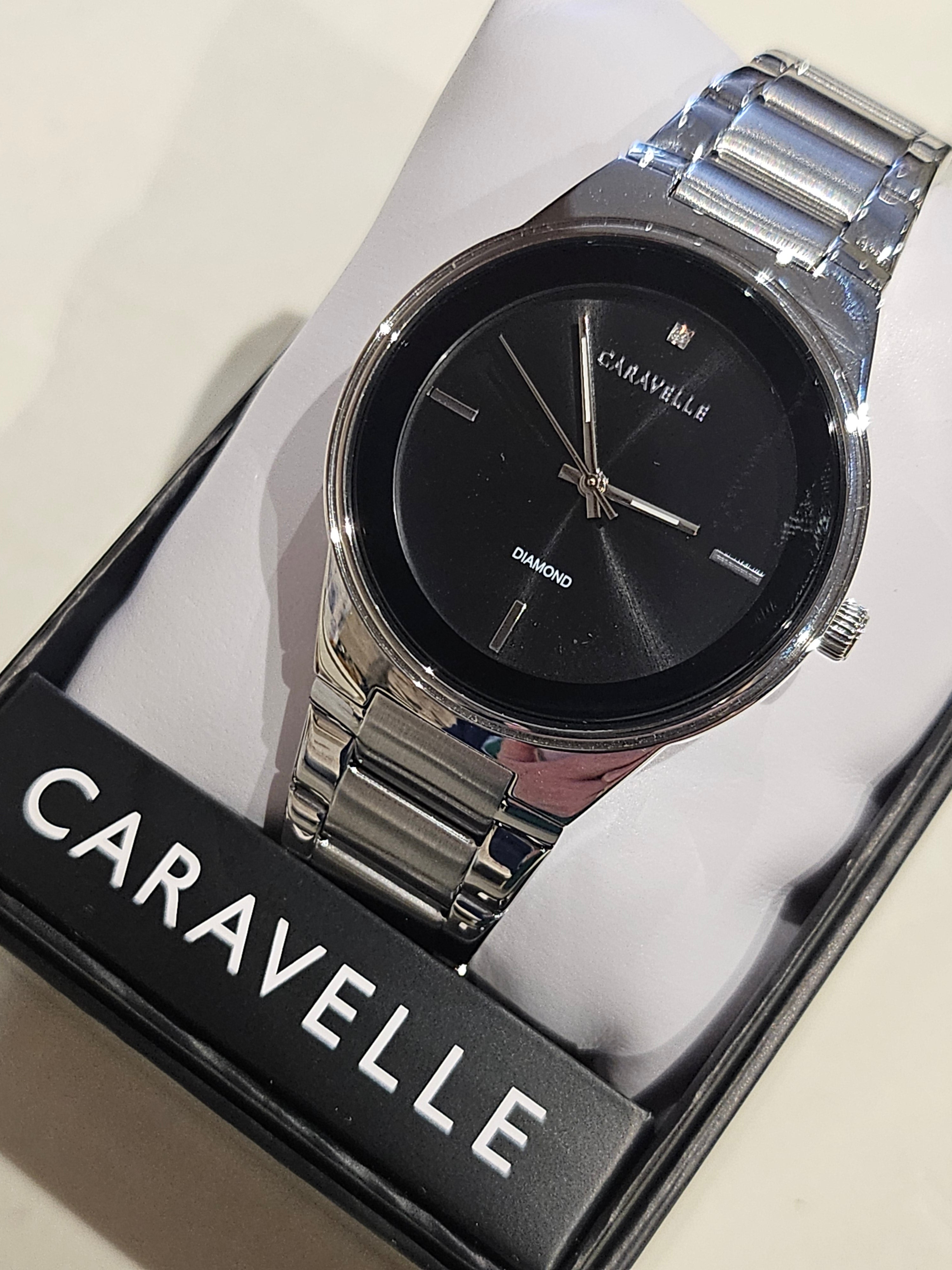 Caravelle Stainless Steel Watch - Black-faced - 43D106
