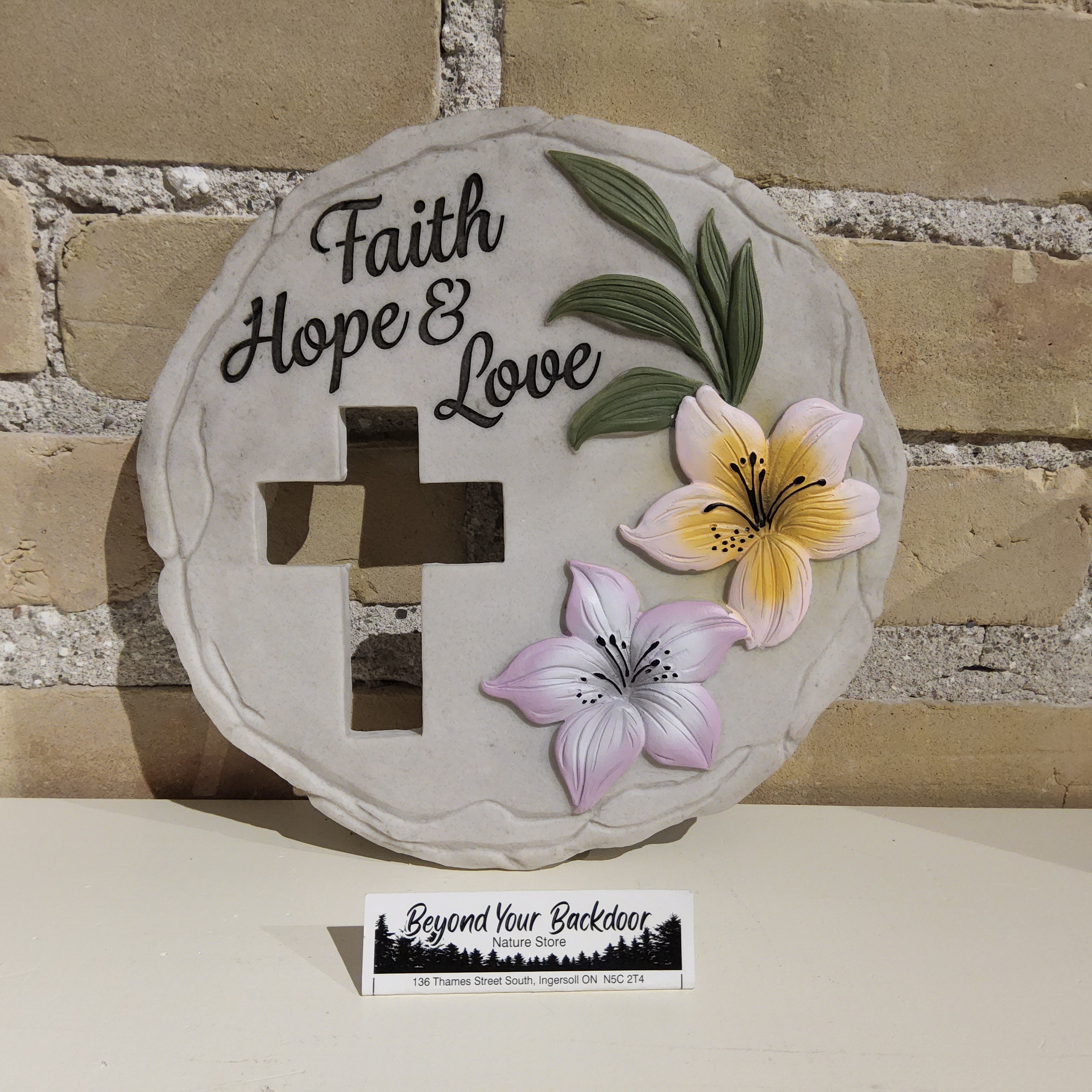Stepping Stone / Wall Plaque - Faith Hope & Love - 13496