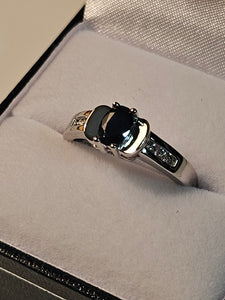 Oval Cut Sapphire Ring with Diamonds - $1610