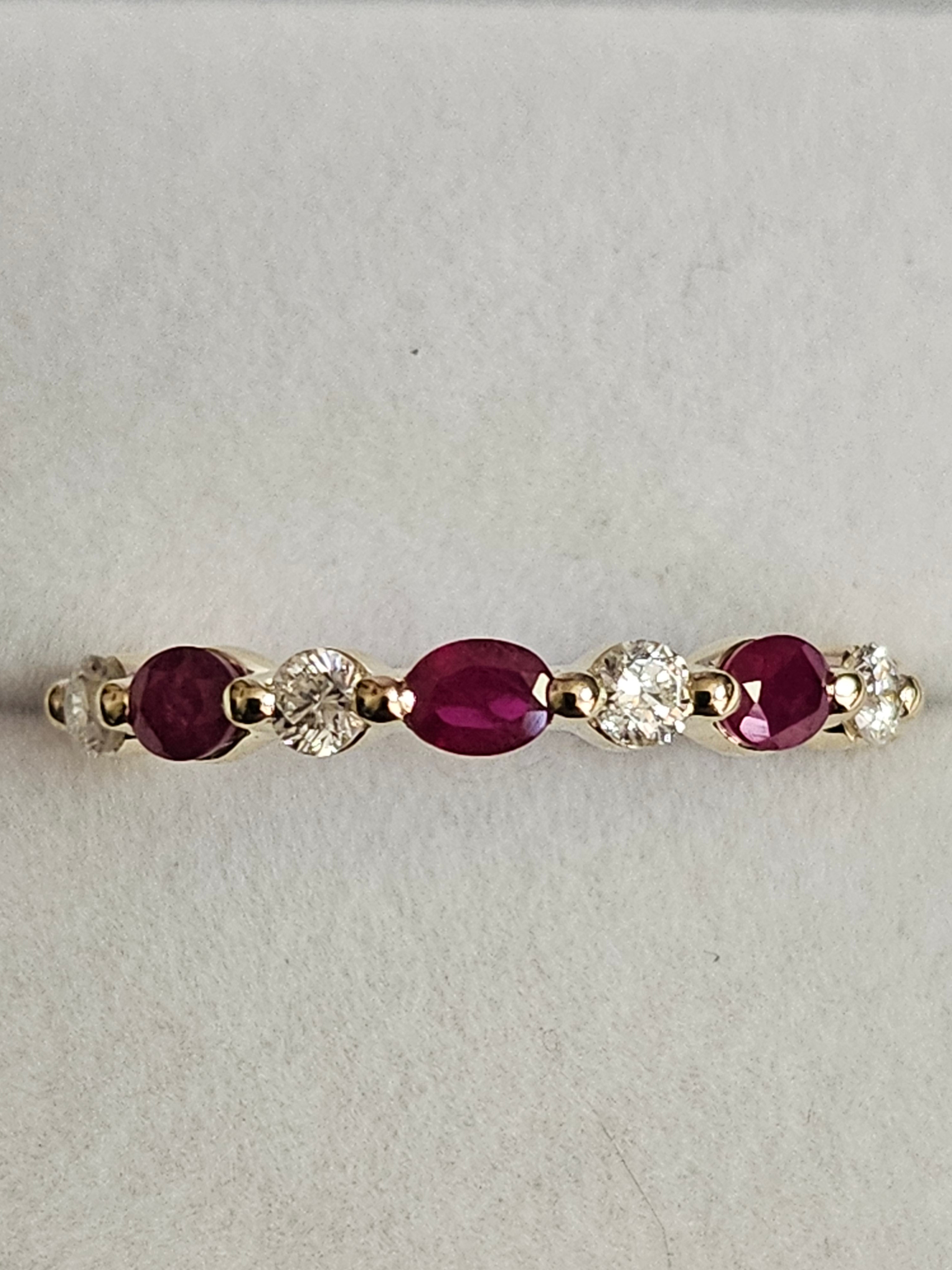 Ruby (3) Ring with Diamonds (4) - R17065