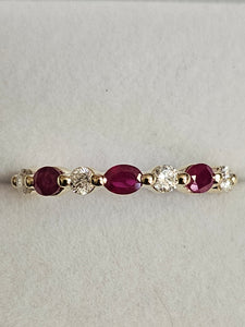 Ruby (3) Ring with Diamonds (4) - R17065