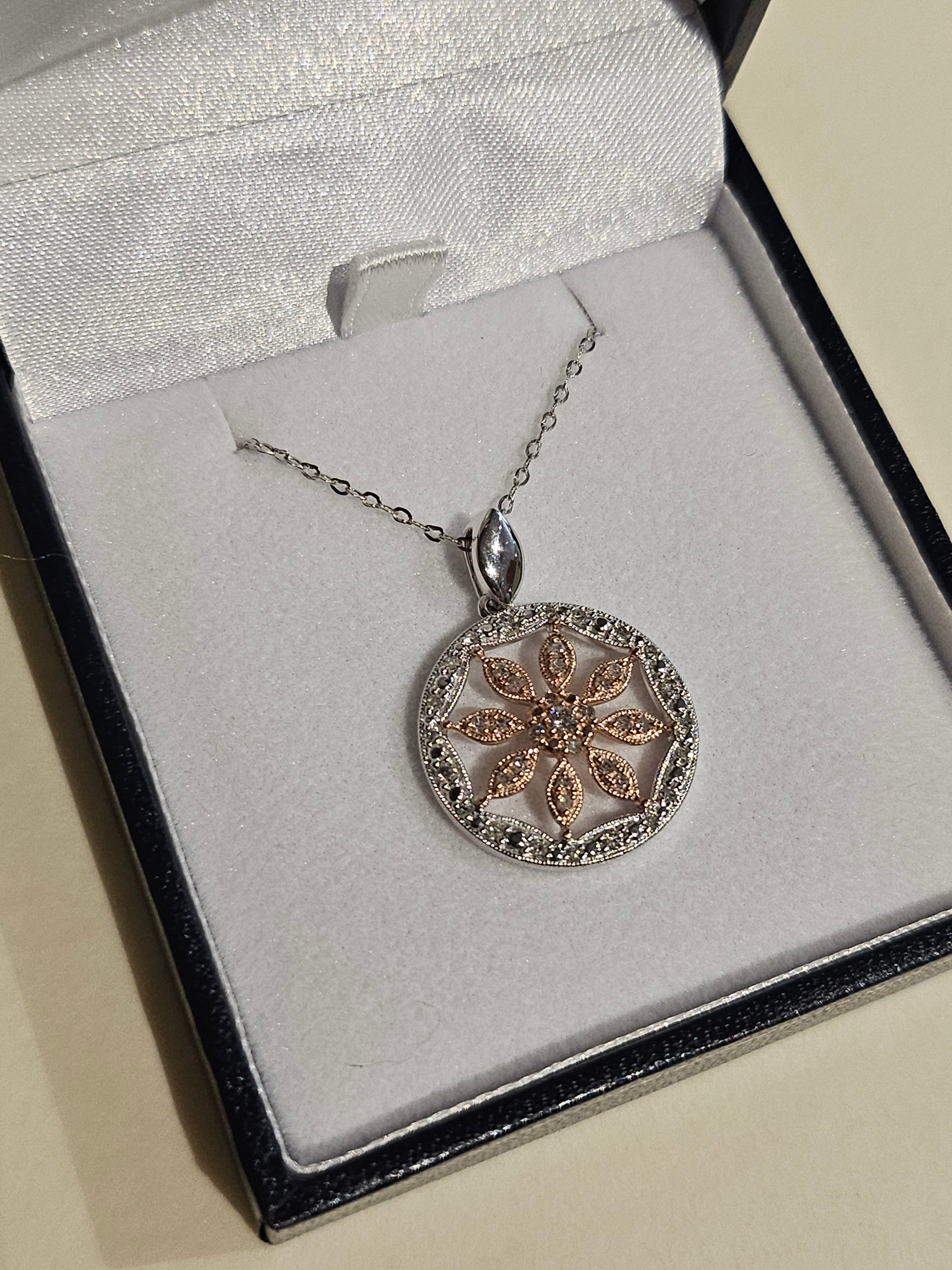 Diamond Pendant - Two-tone Gold - SP6657