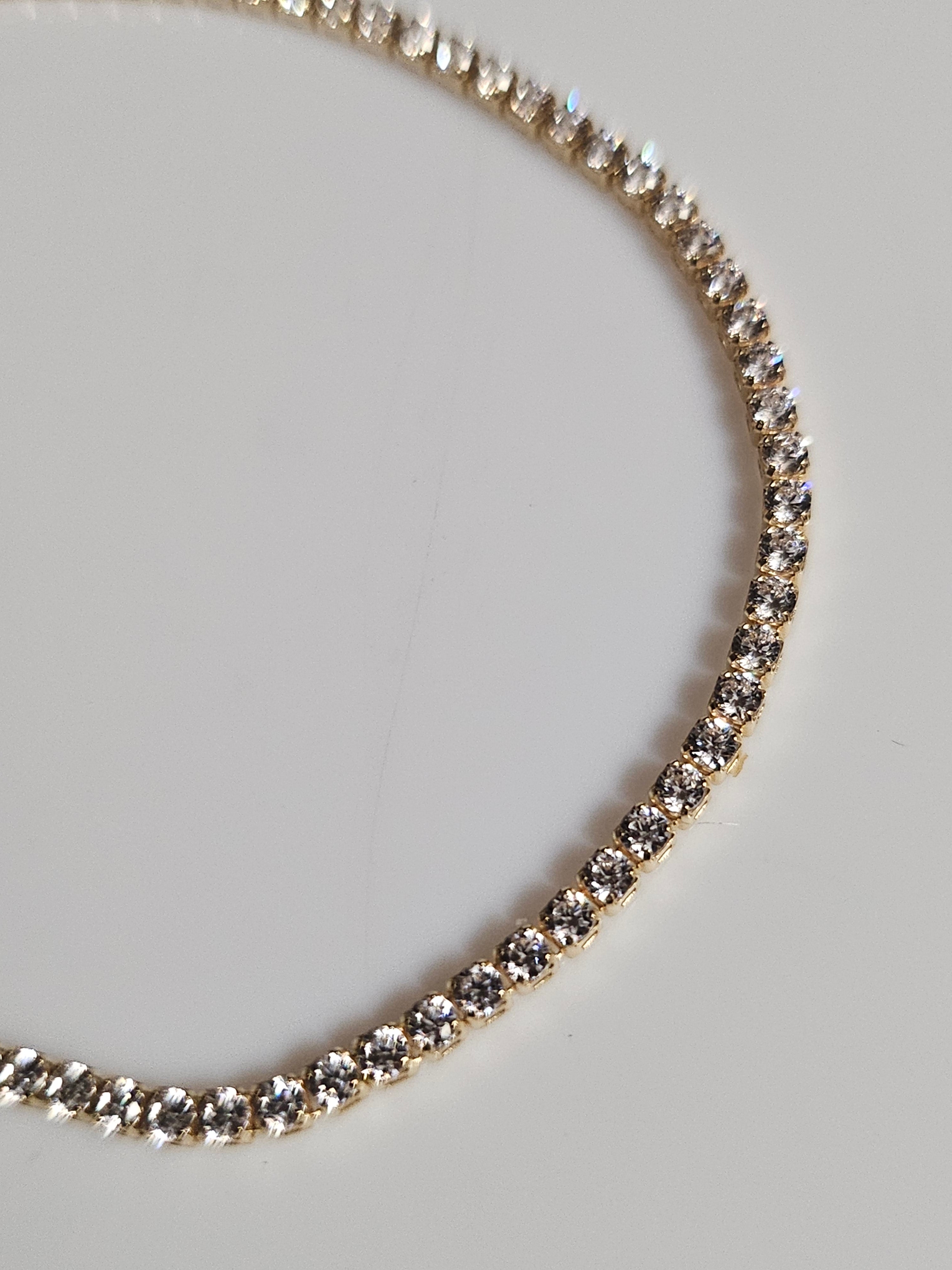Gold Tennis Bracelet 10Kt - 7.5 inch (Cubic Zirconia) - 9076 - $556