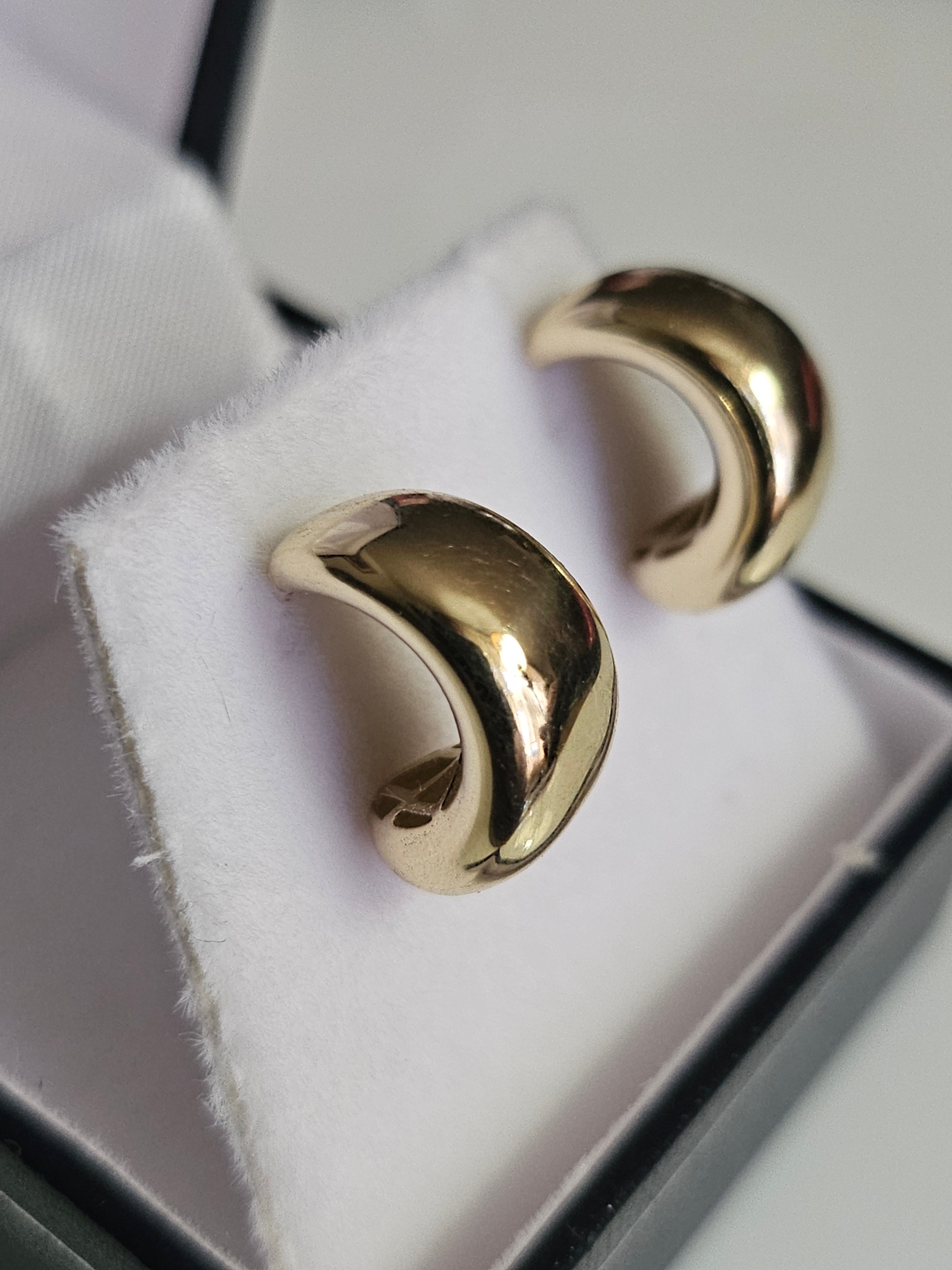 Stud Earrings - Yellow Gold 10Kt - Half-hoop Design - $556