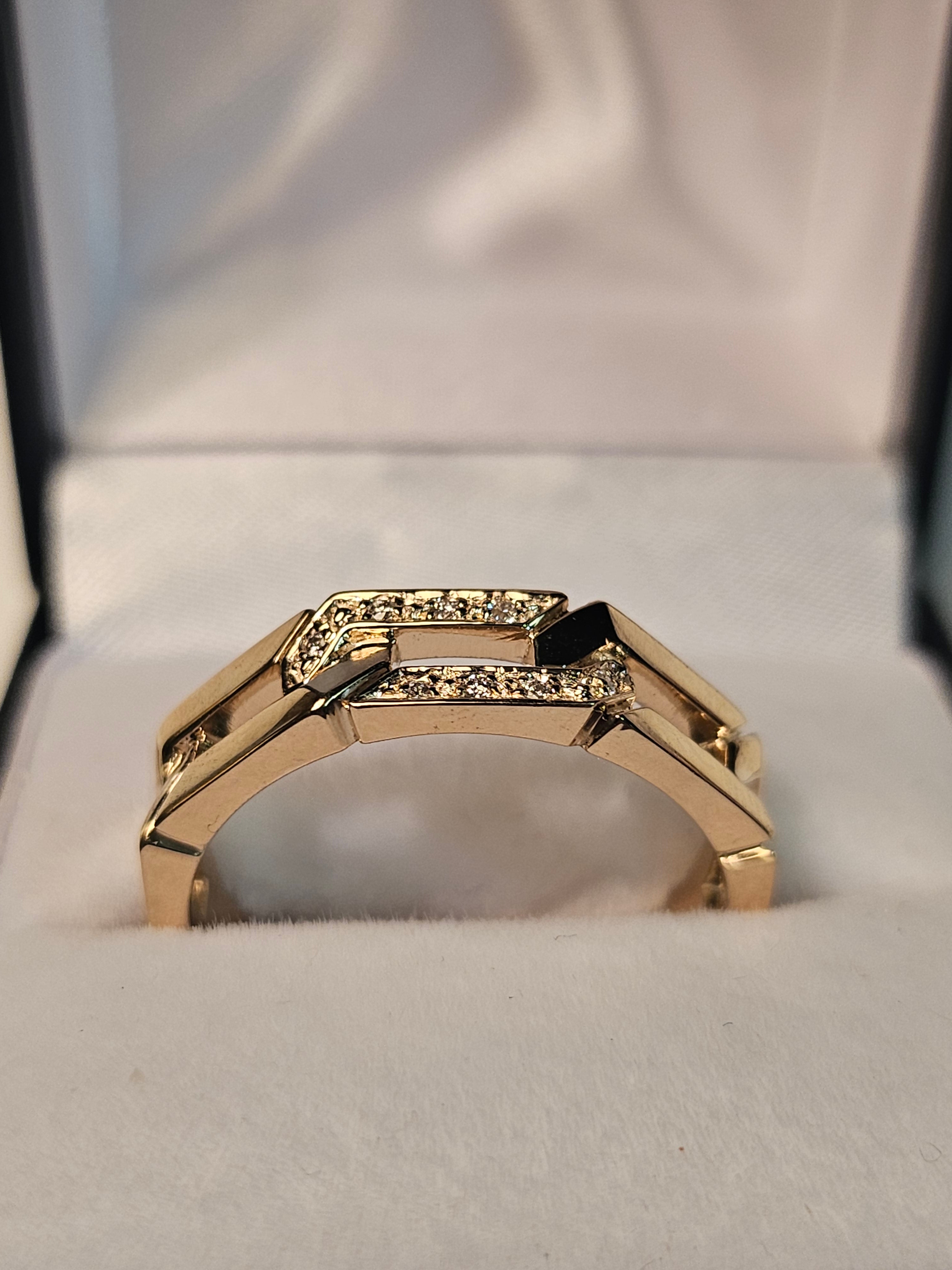 Gold Wedding Band - Men's - Diamond Accents - 1660M - $3414