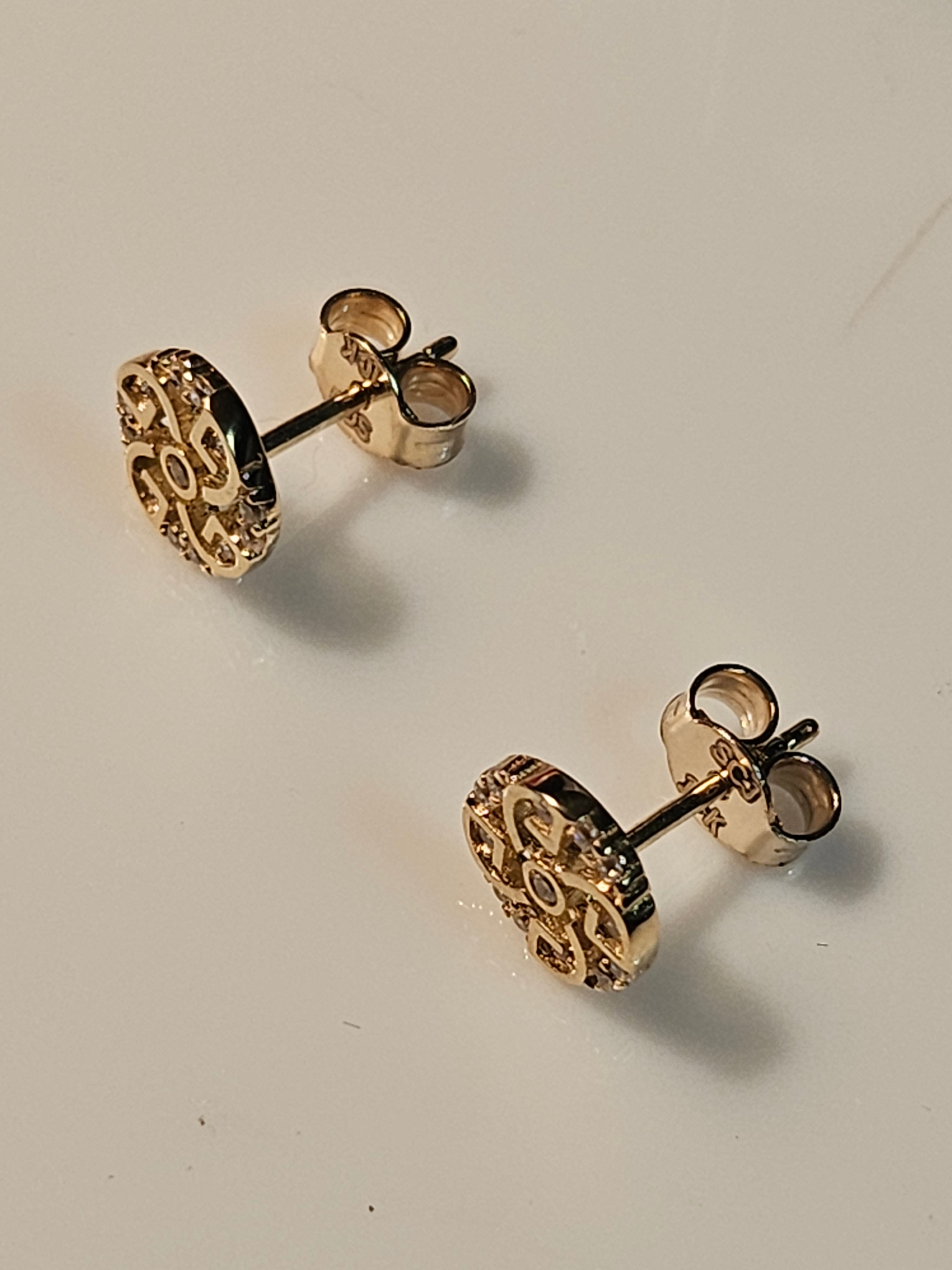Stud Earrings - Yellow Gold 10Kt - Spiral Design - $266