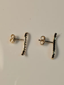 Stud Earrings - Yellow Gold 10Kt - Modern Design - $266