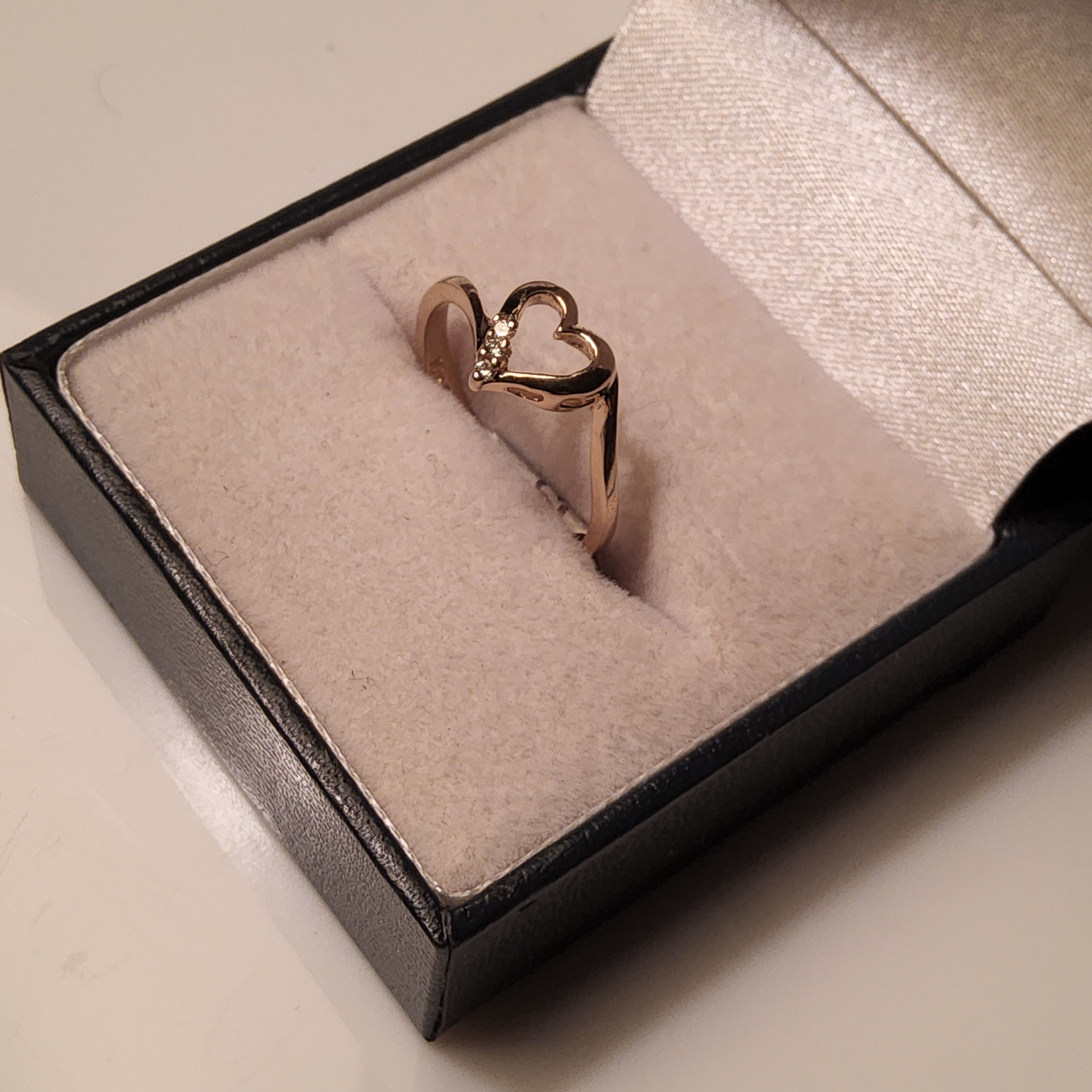 Ring - Heart with Offset Diamonds (3) - $838