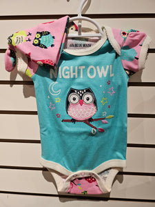 Baby Bodysuit with Hat - Night Owl