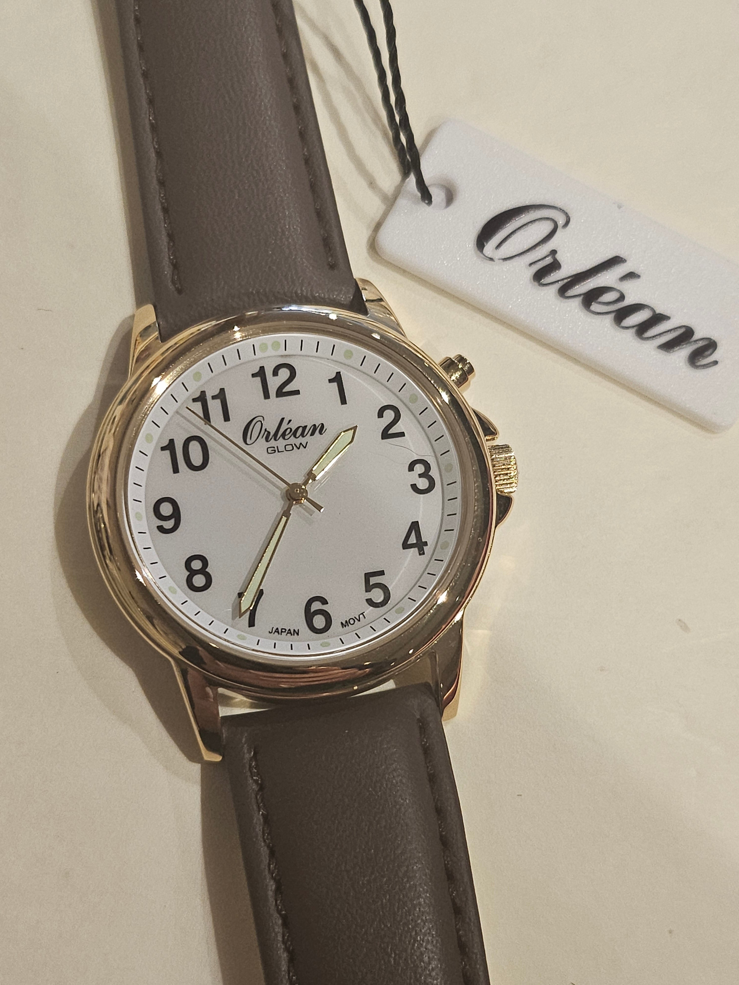 Orlean Watch - GLOW - Leather Band - ME3641-LTR