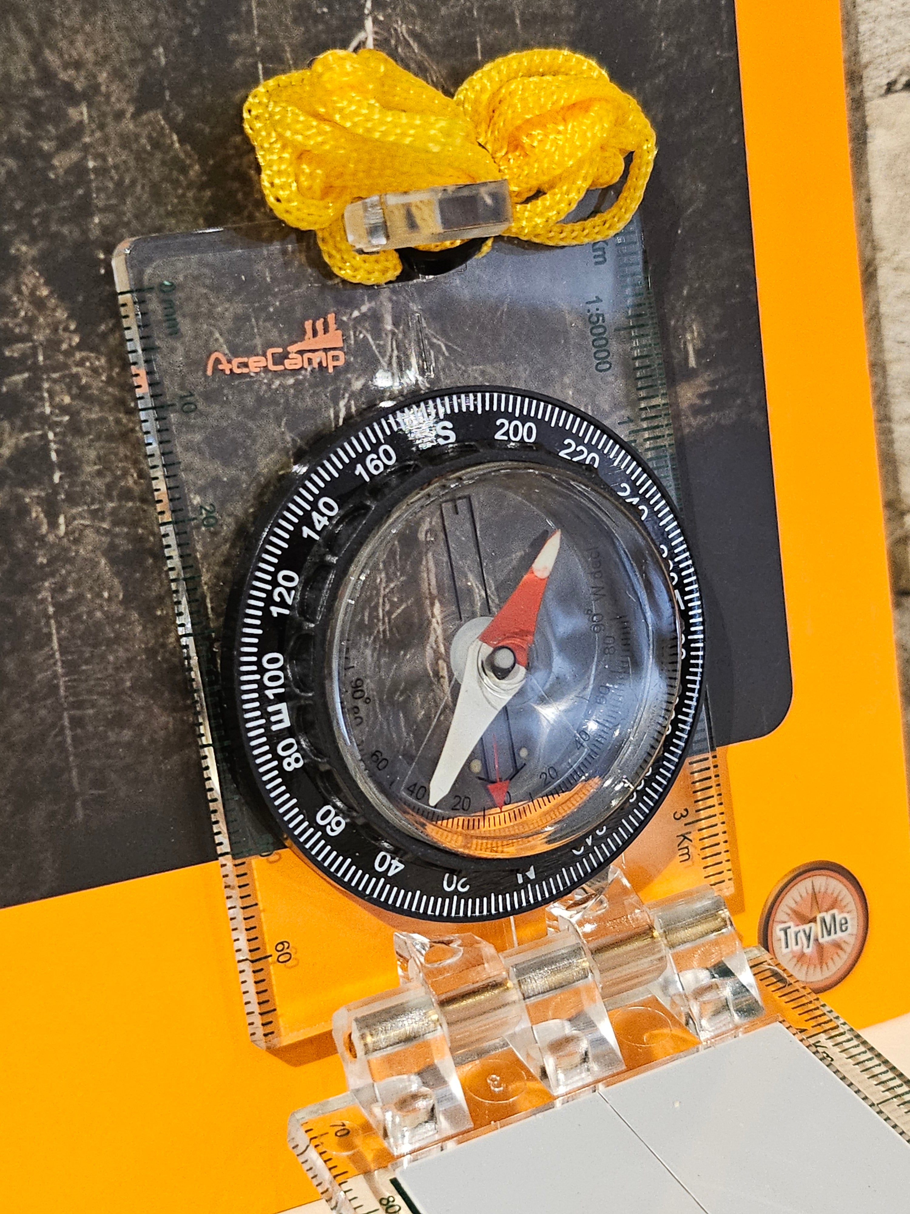 Ace Camp Foldable Map Compass with MIrror - 3114