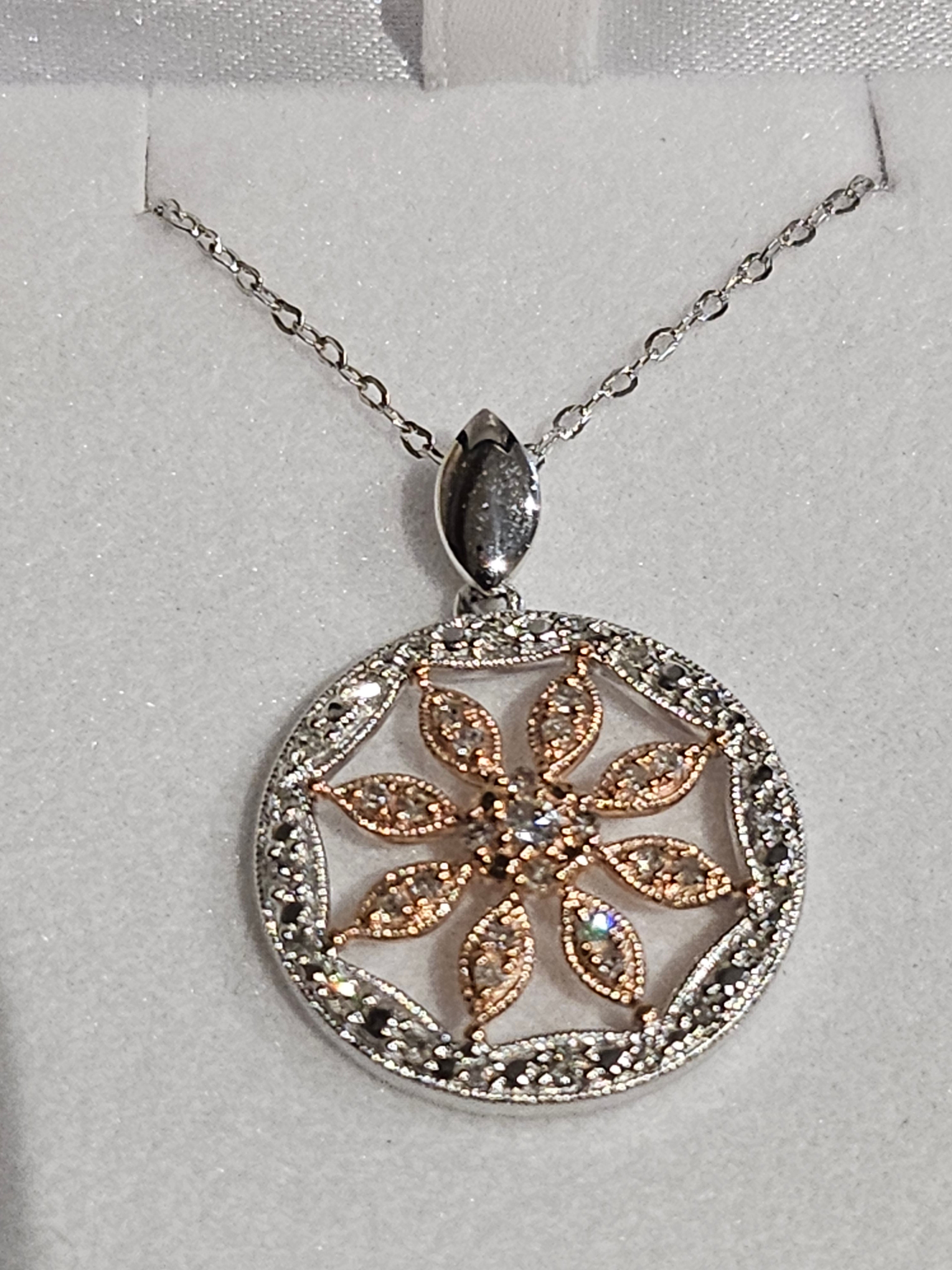 Diamond Pendant - Two-tone Gold - SP6657