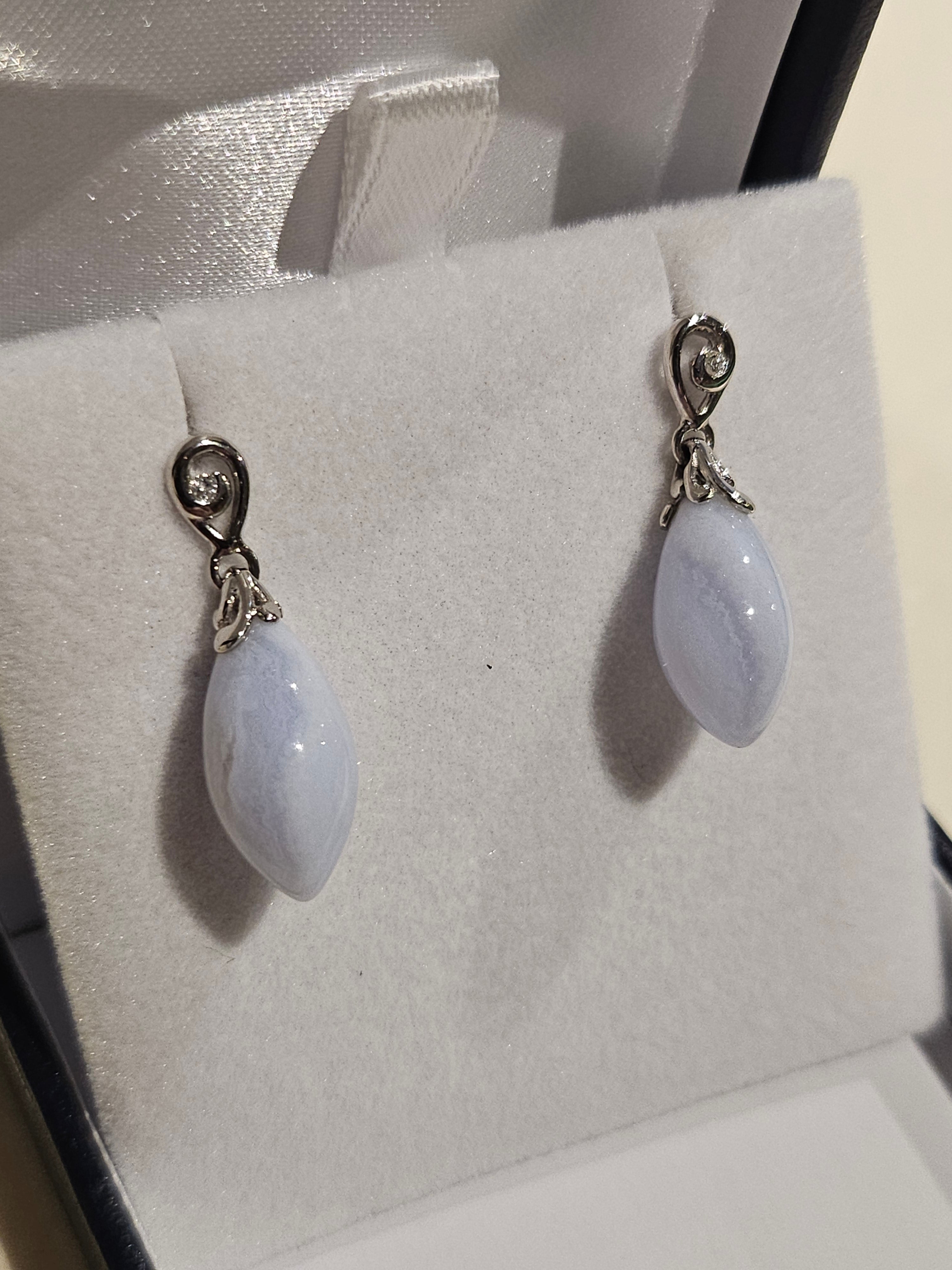 Blue Agate Earrings - EG2593