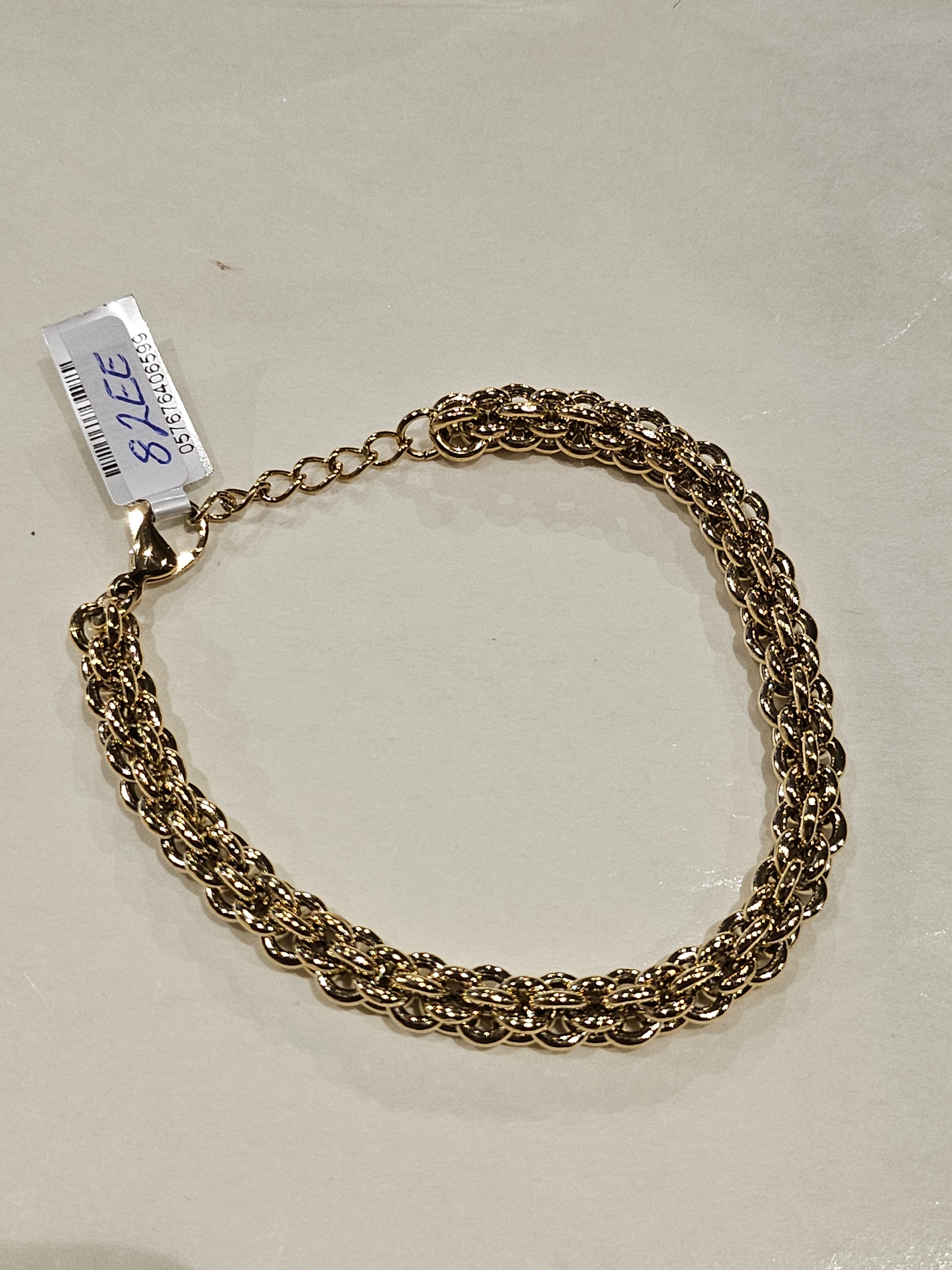STEELX S/SBracelet - Gold-plated - 7.5mm Round Multilink - 7" + 1"