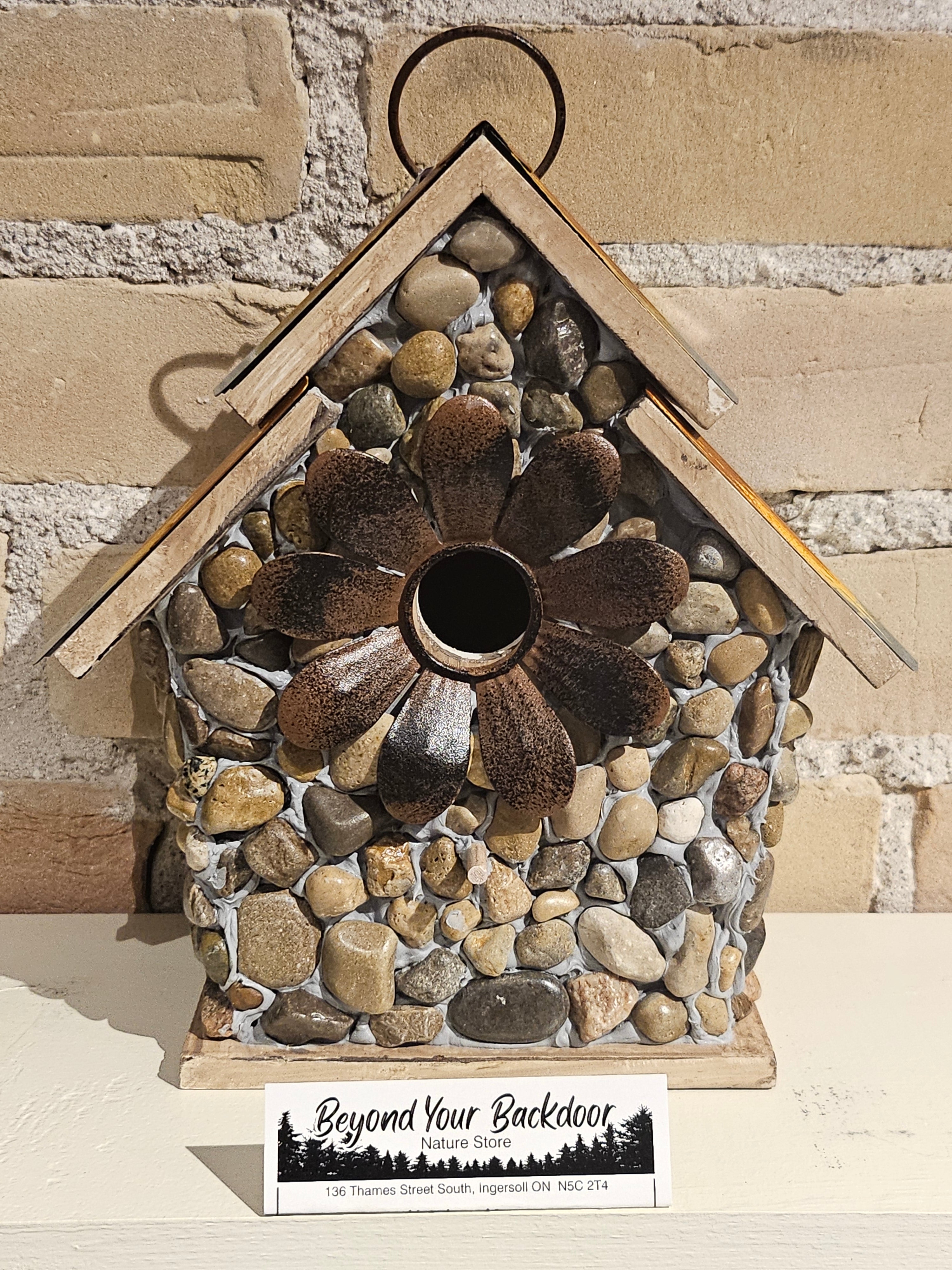 Birdhouse - Flower + Stones  - Layered Roof
