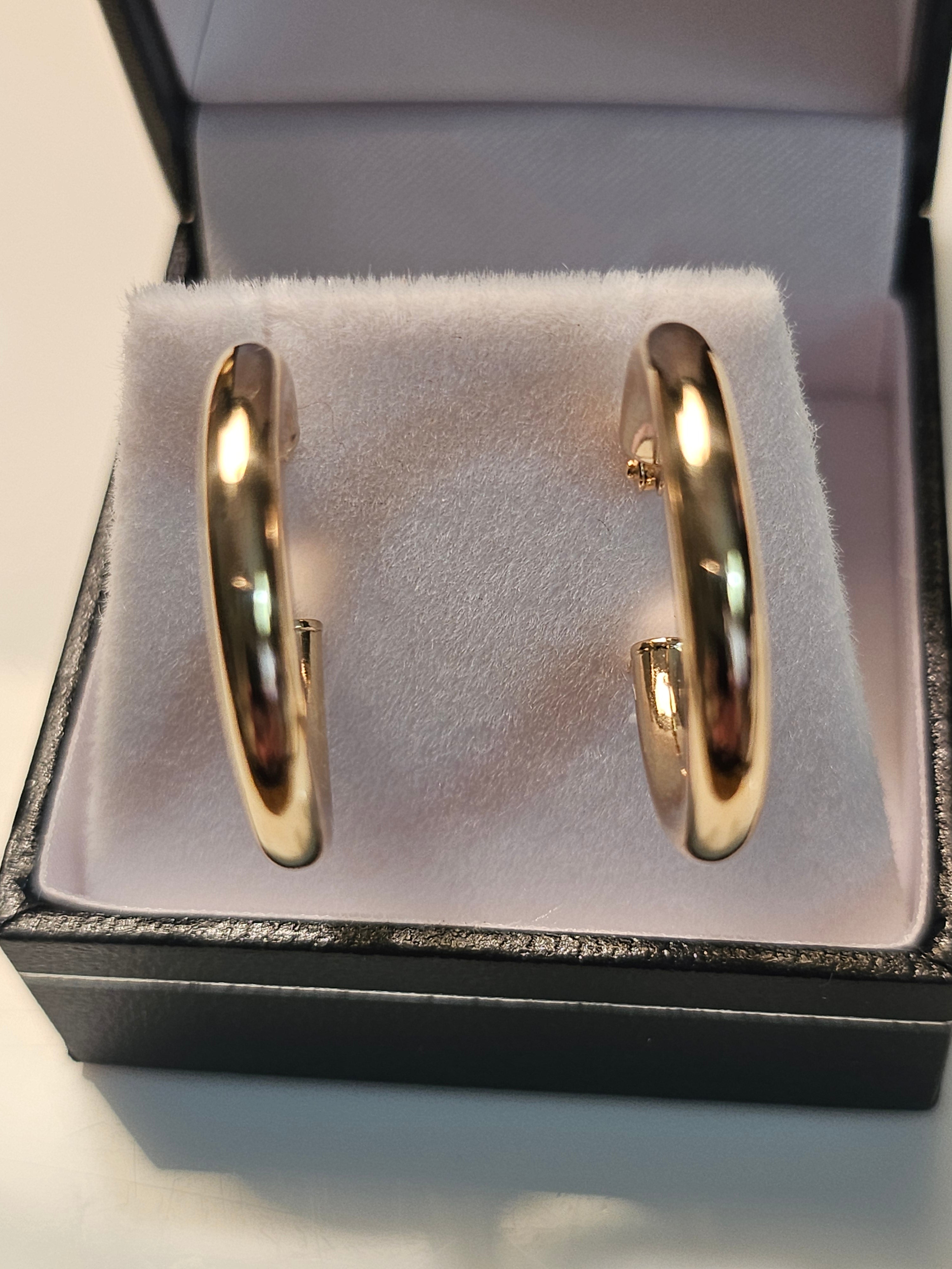 Hoop Earrings - 20mm - Yellow Gold 10Kt - Plain / Polished - $360