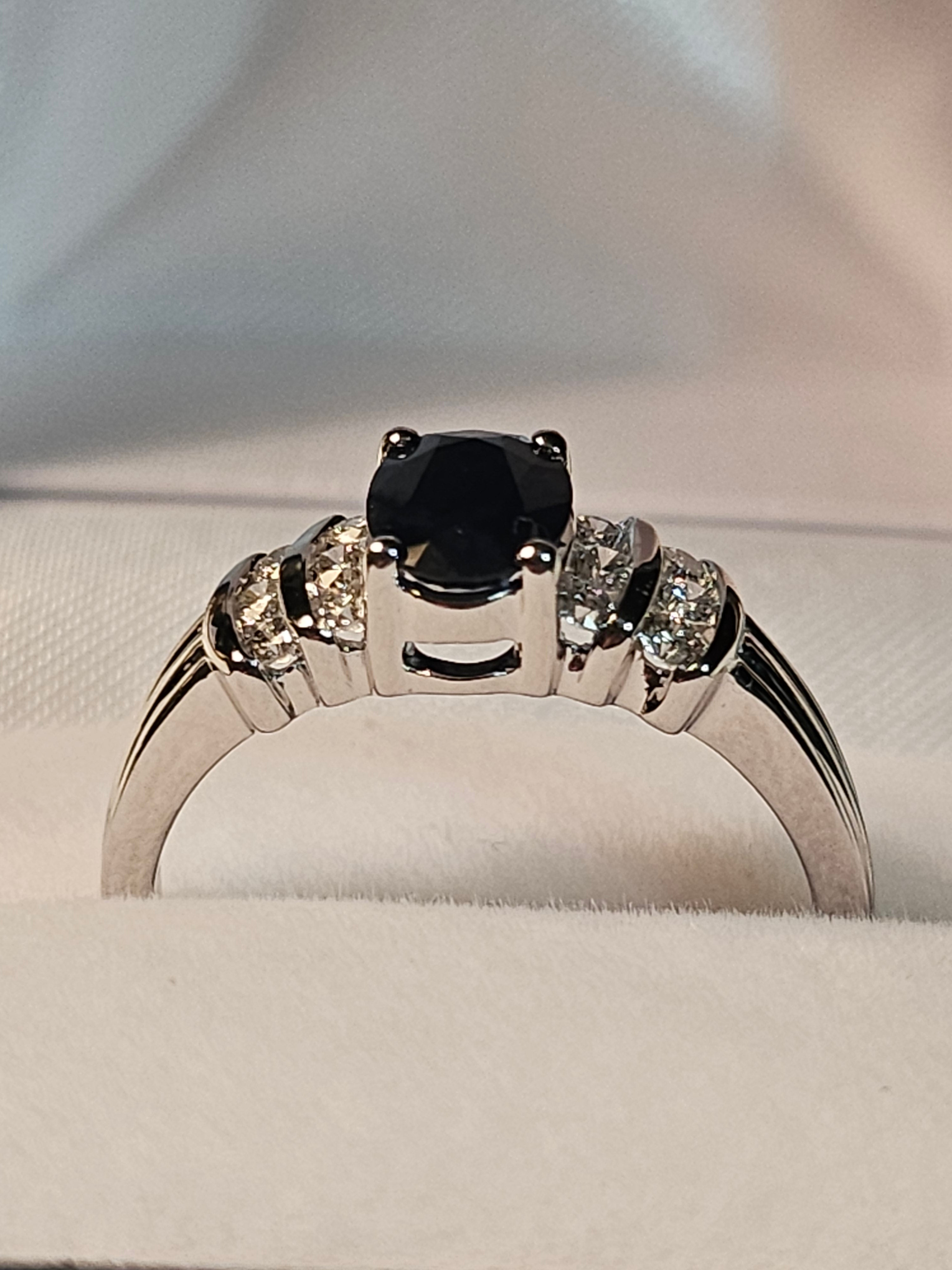 Oval Cut Sapphire Ring with Diamonds - $1829