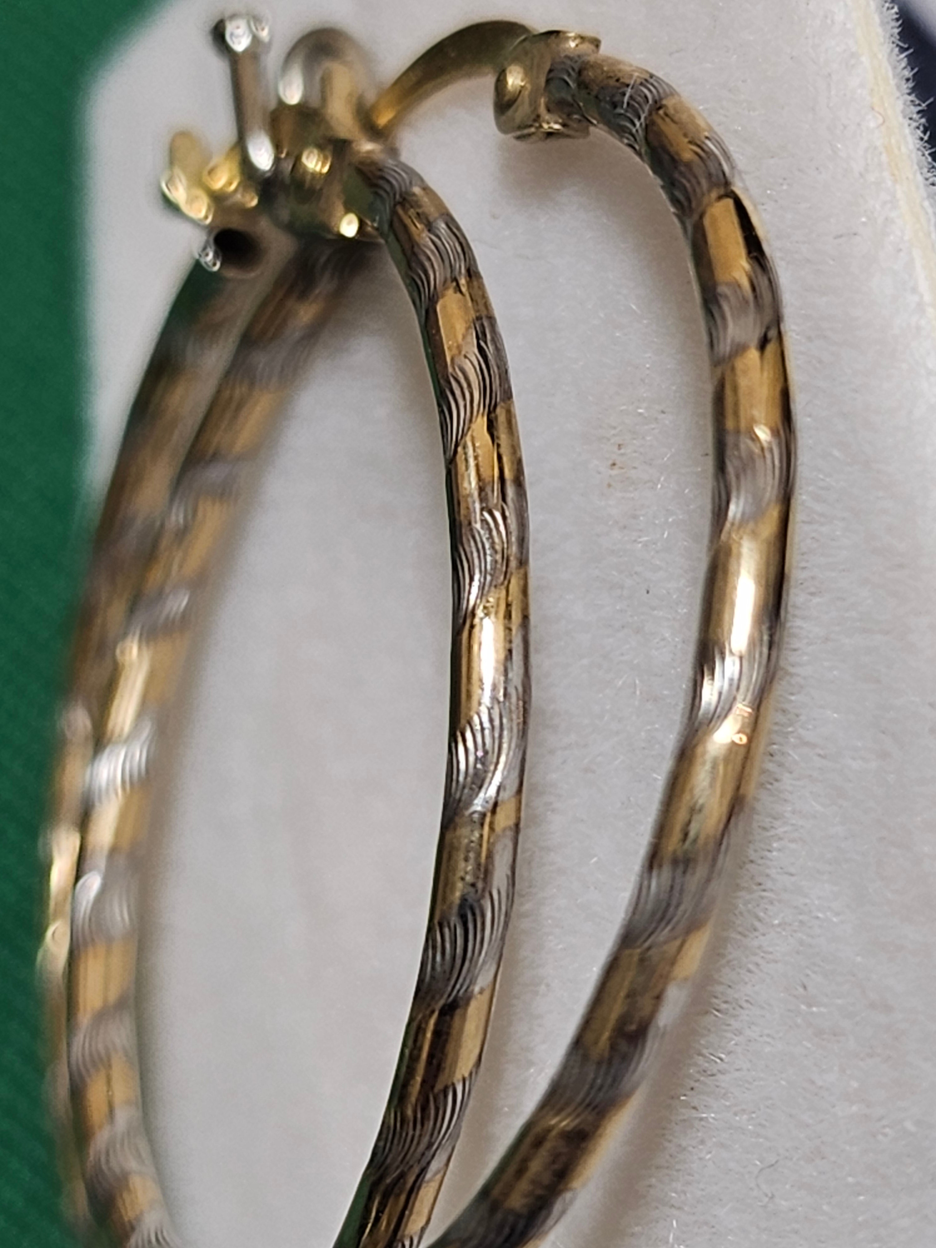 Two-Tone Gold Hoop Earrings - 27mm - 243