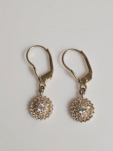 Leverback Earrings - Yellow Gold 10Kt - Cluster - $580