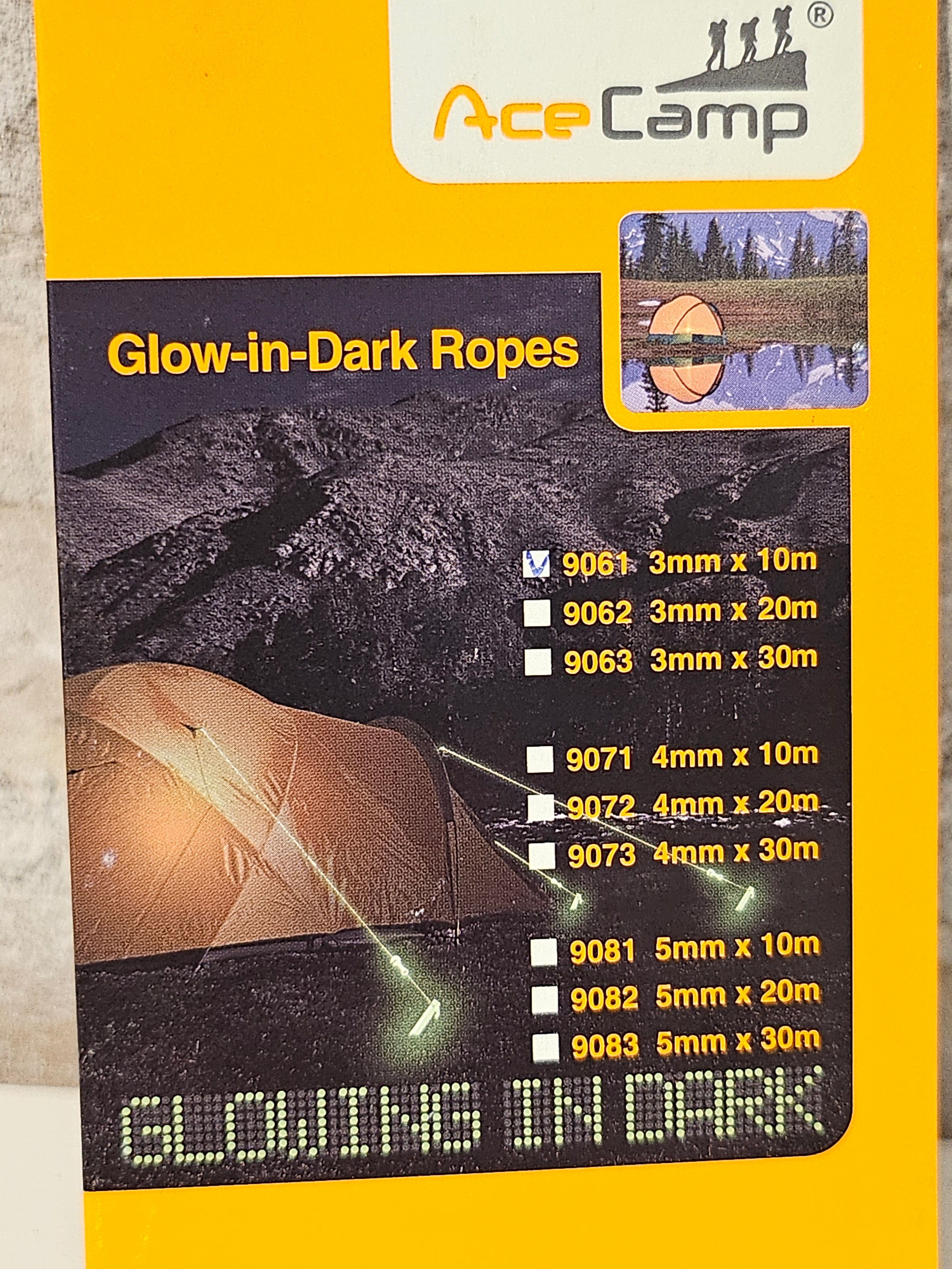 Ace Camp Glow in the Dark Rope - 9061