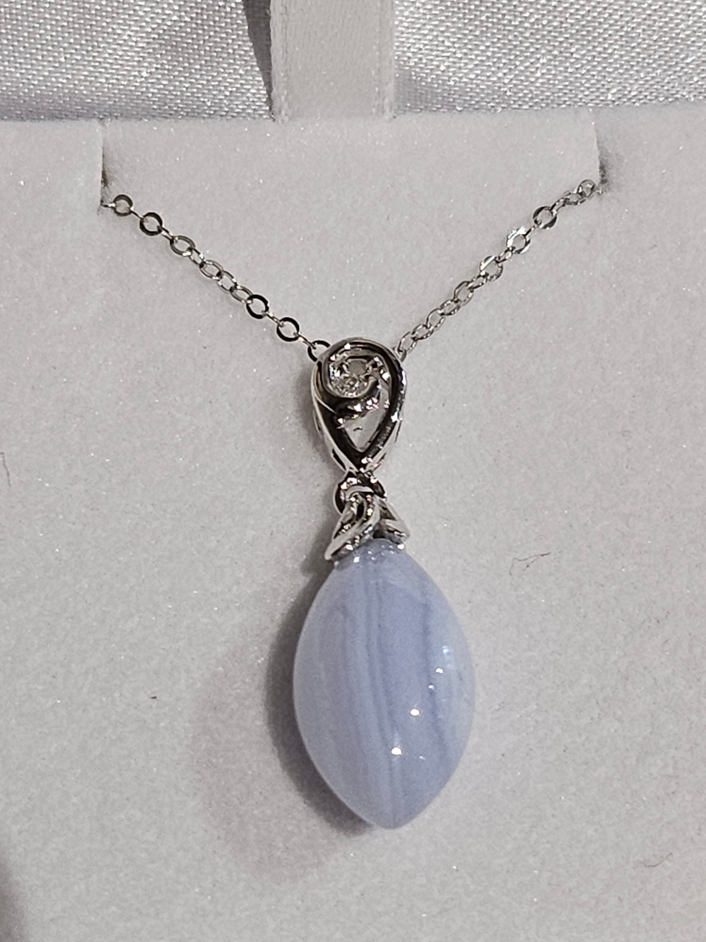 Blue Agate Pendant - PG2593